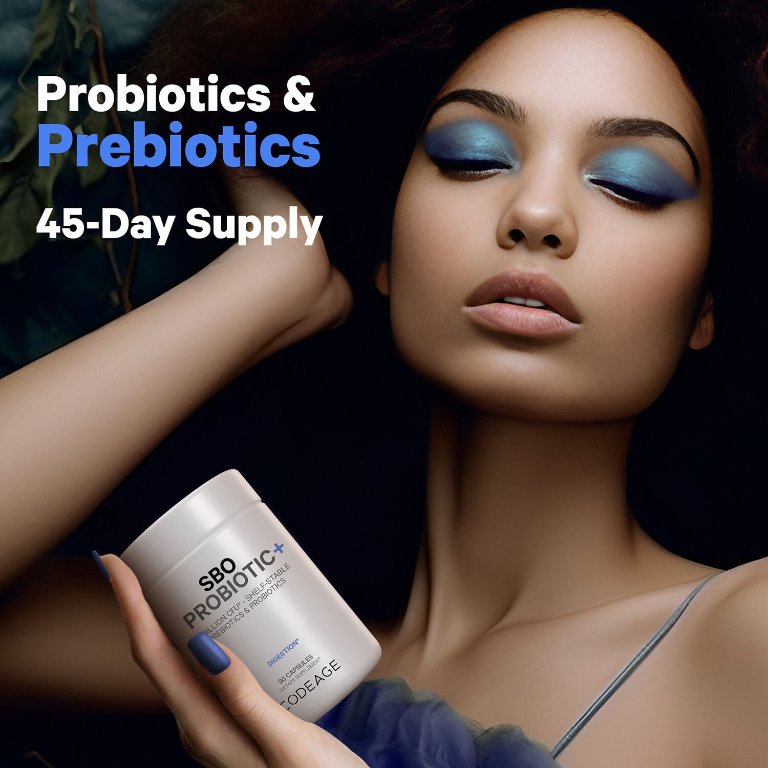 SBO Probiotic+ 50 Billion CFU &amp; Prebiotics - Vegan Digestion Supplement - 90 Capsules (45 Servings)  | GNC