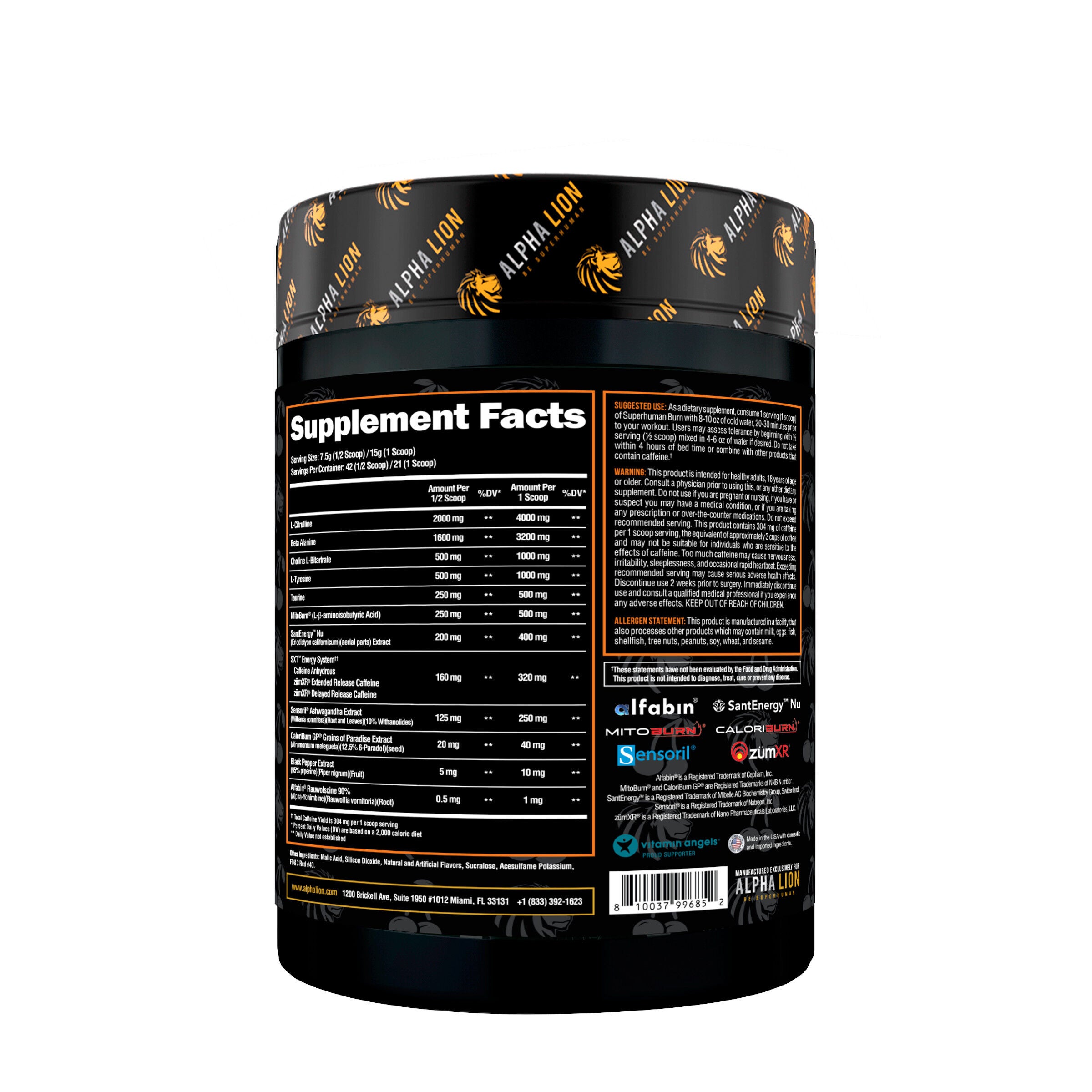 Alpha Lion - Superhuman Burn 2-in-1 Fat Burning Pre-Workout