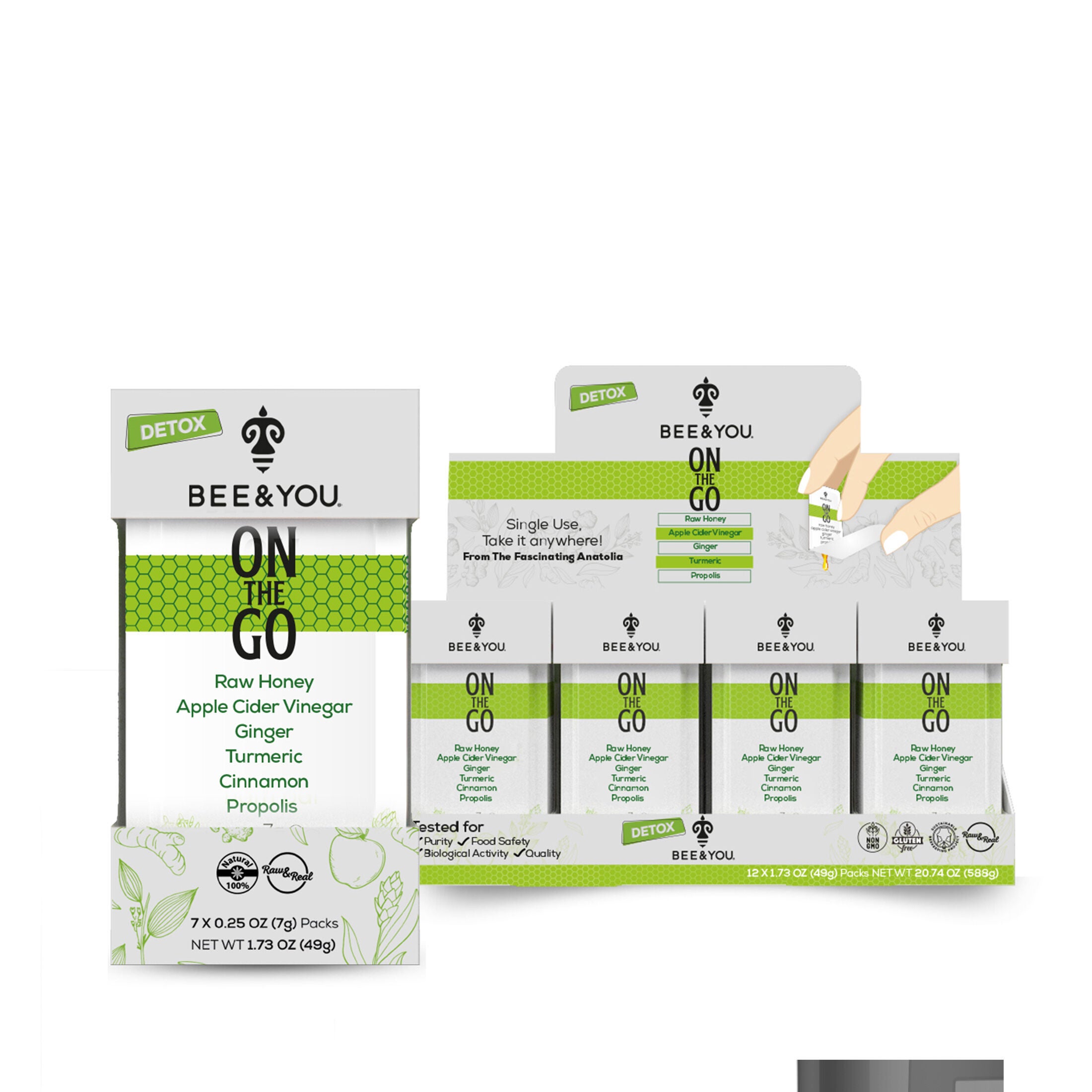 On The Go Detox Raw Honey Single Serve Packets - 1.73 oz. (12 Packets)  | GNC