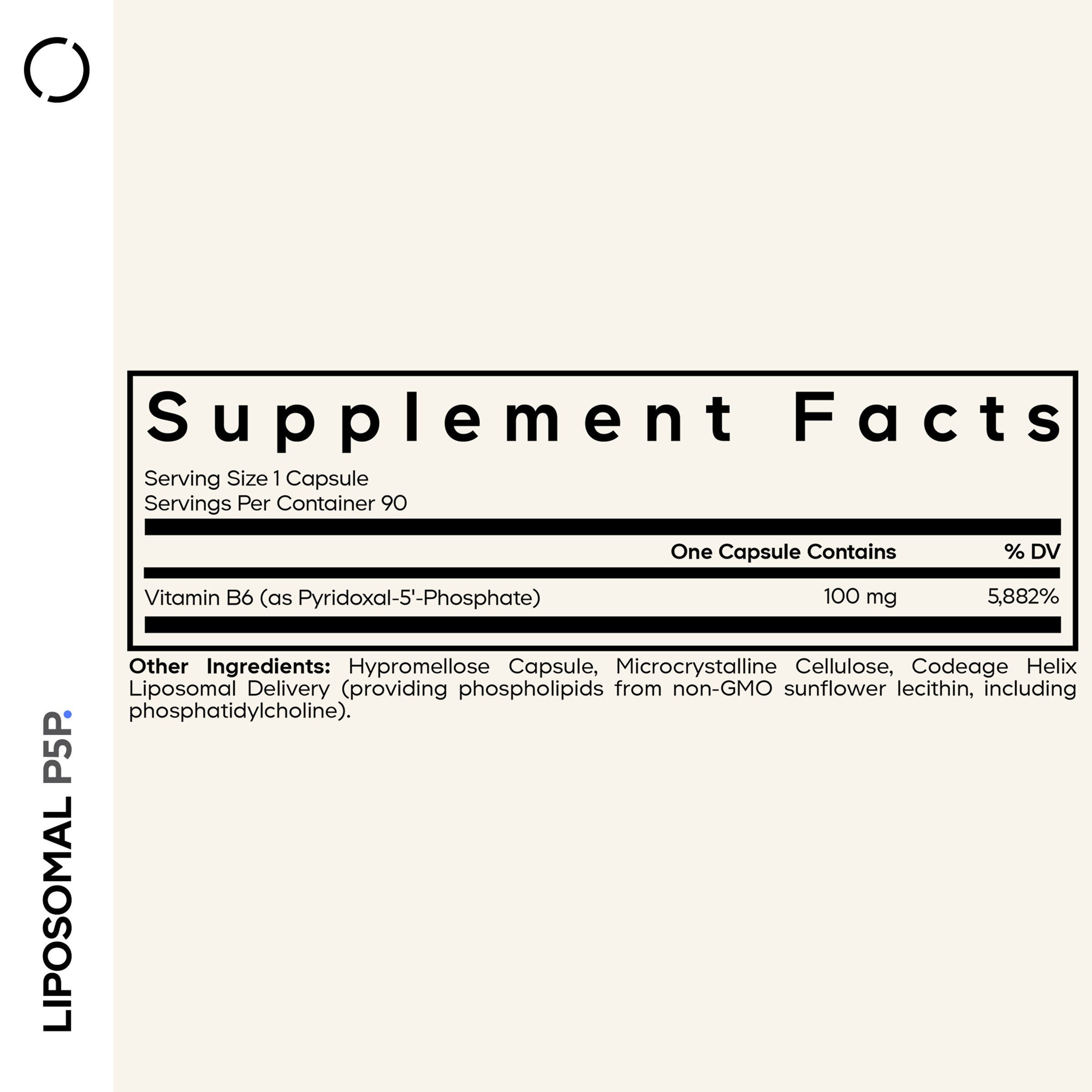 Liposomal P5P - 90 Vegetable Capsules (90 Servings)