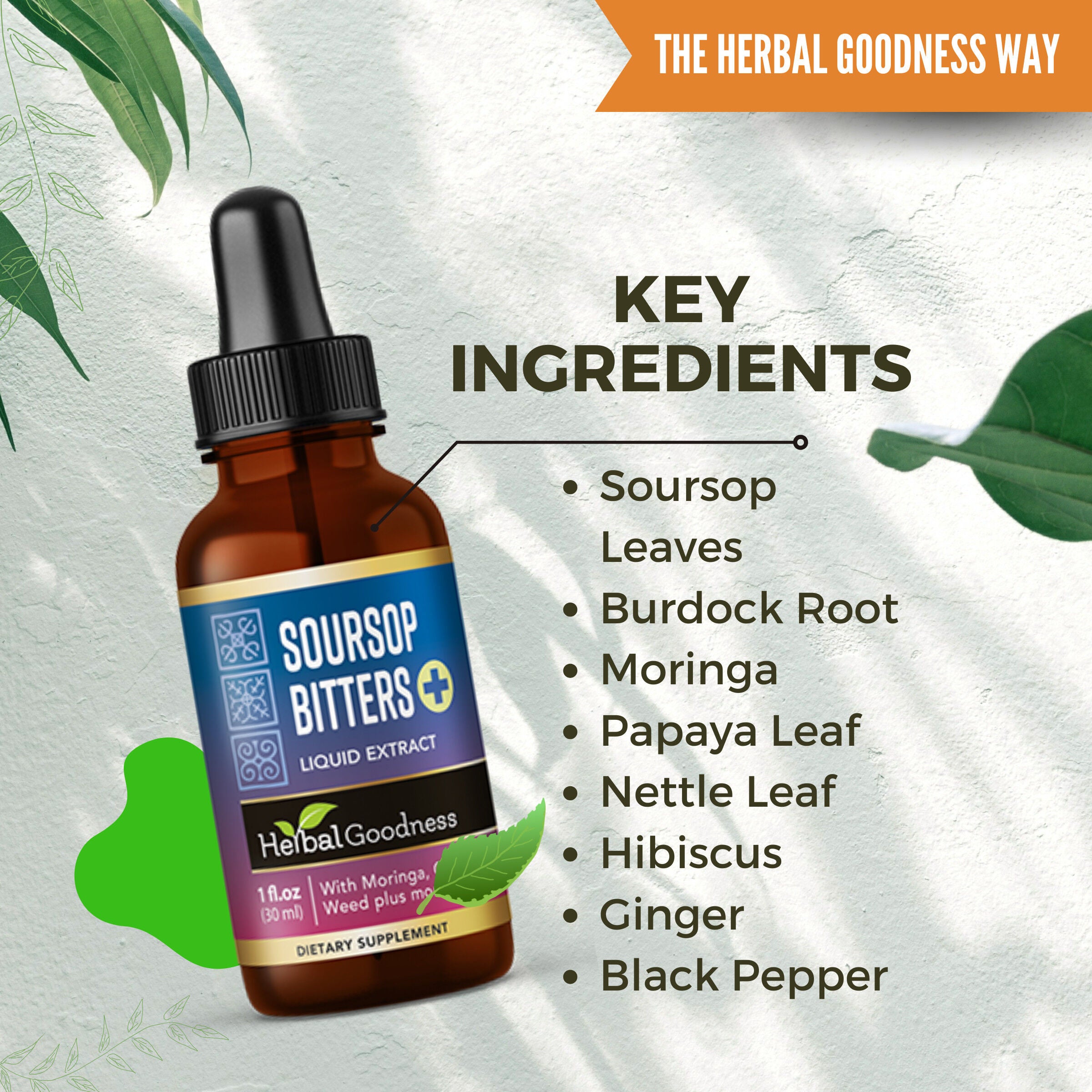 Soursop Bitters Liquid Extract - 1 fl oz. (24 Servings)