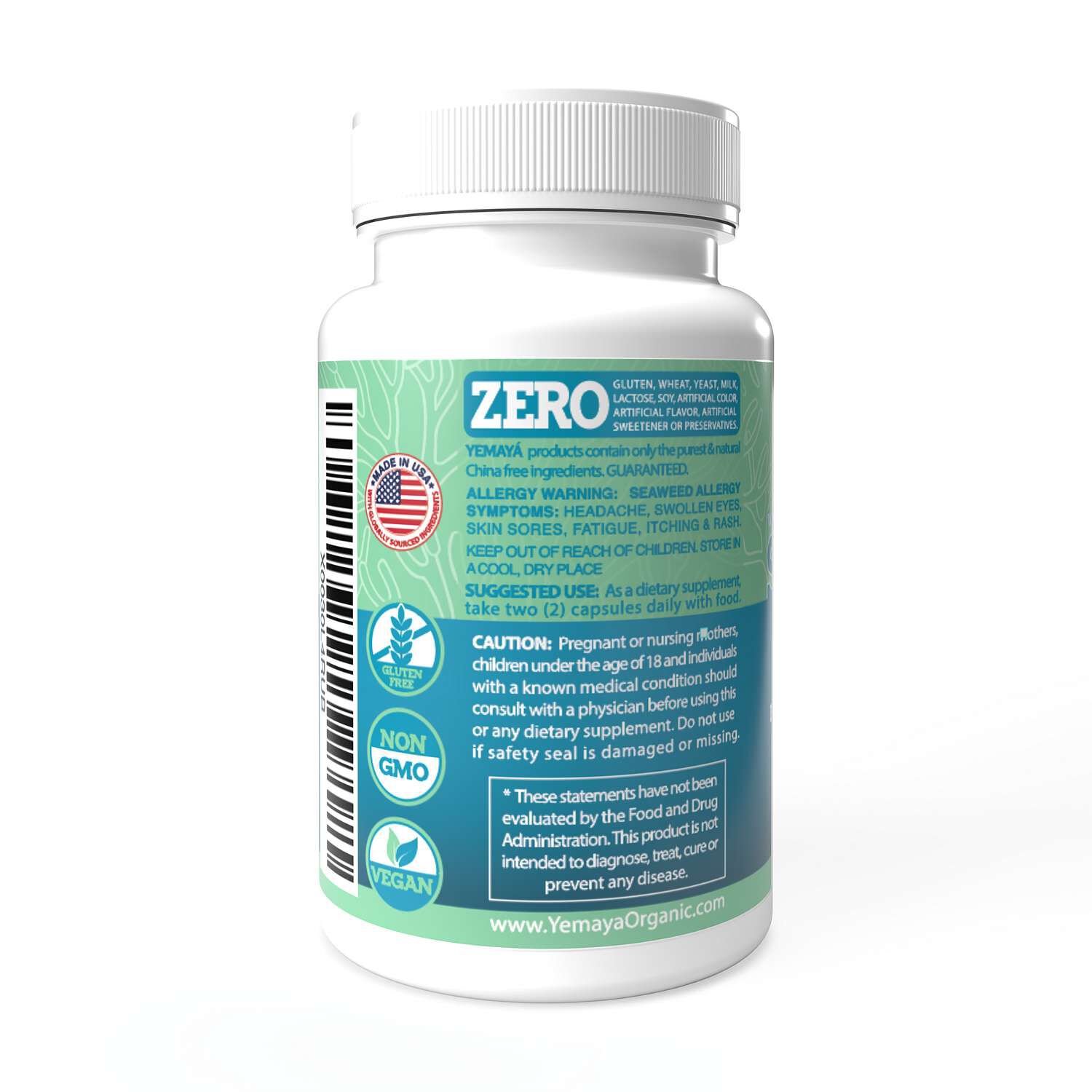 Sea Moss Complex 1400mg - 60 Vegan Capsules (30 Servings)  | GNC