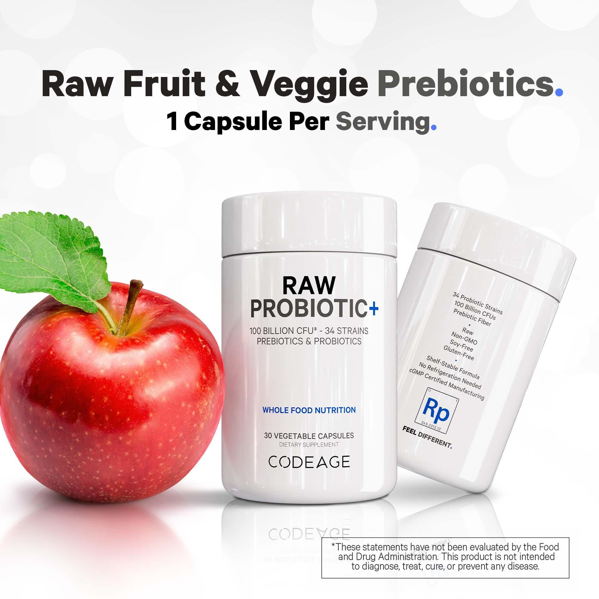 Raw Probiotic+ - 30 Vegetable Capsules (30 Servings)