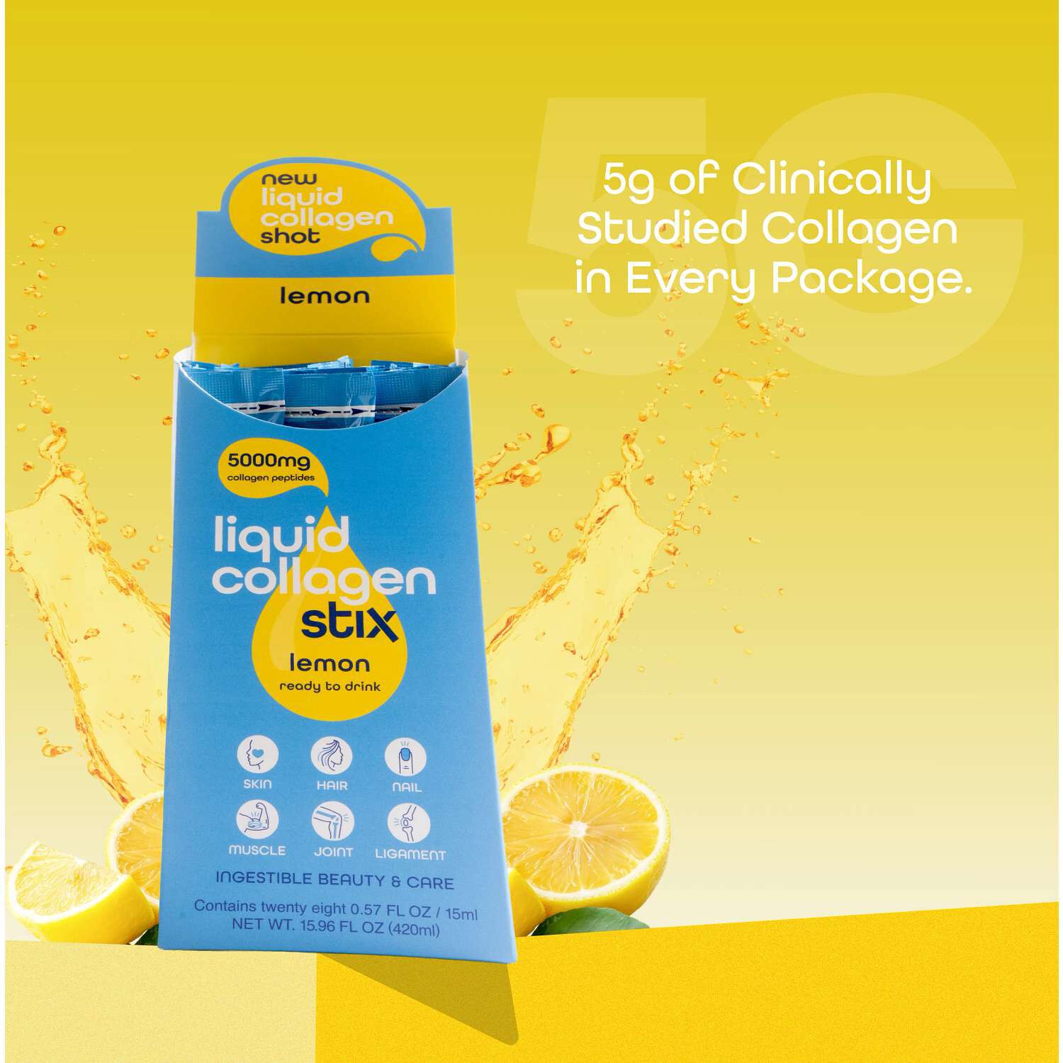 Liquid Collagen Stix - Lemon (14 Stick Packs) Lemon | GNC