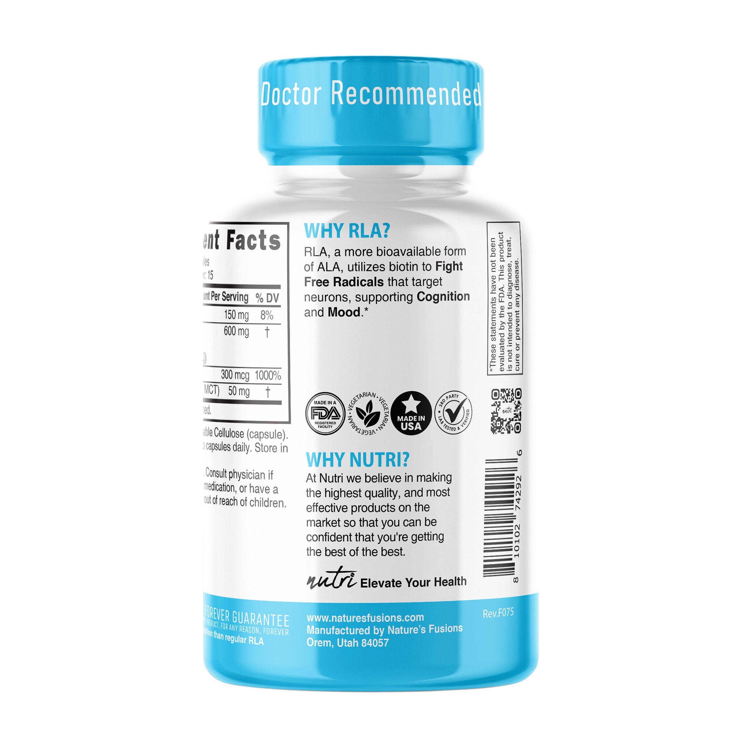R-Alpha Lipoic Acid+ 600mg - 30 Capsules (15 Servings)