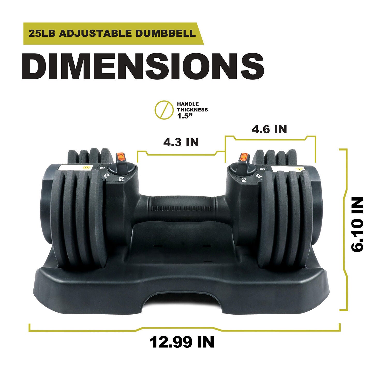 PRCTZ 5-25 lb Adjustable Dumbbell GNC