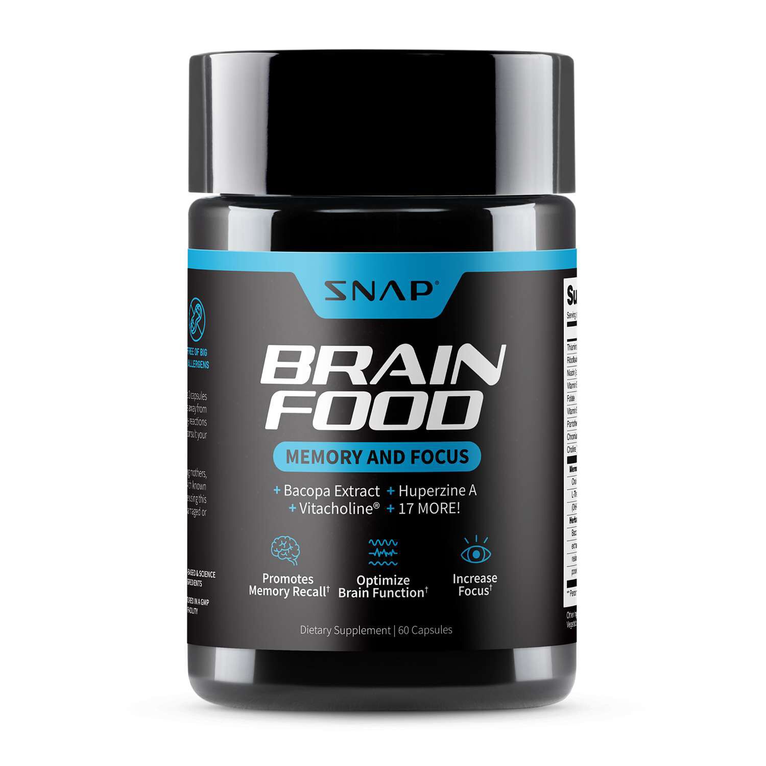 Brain Food Memory + Focus - 60 Capsules (30 Servings)  | GNC