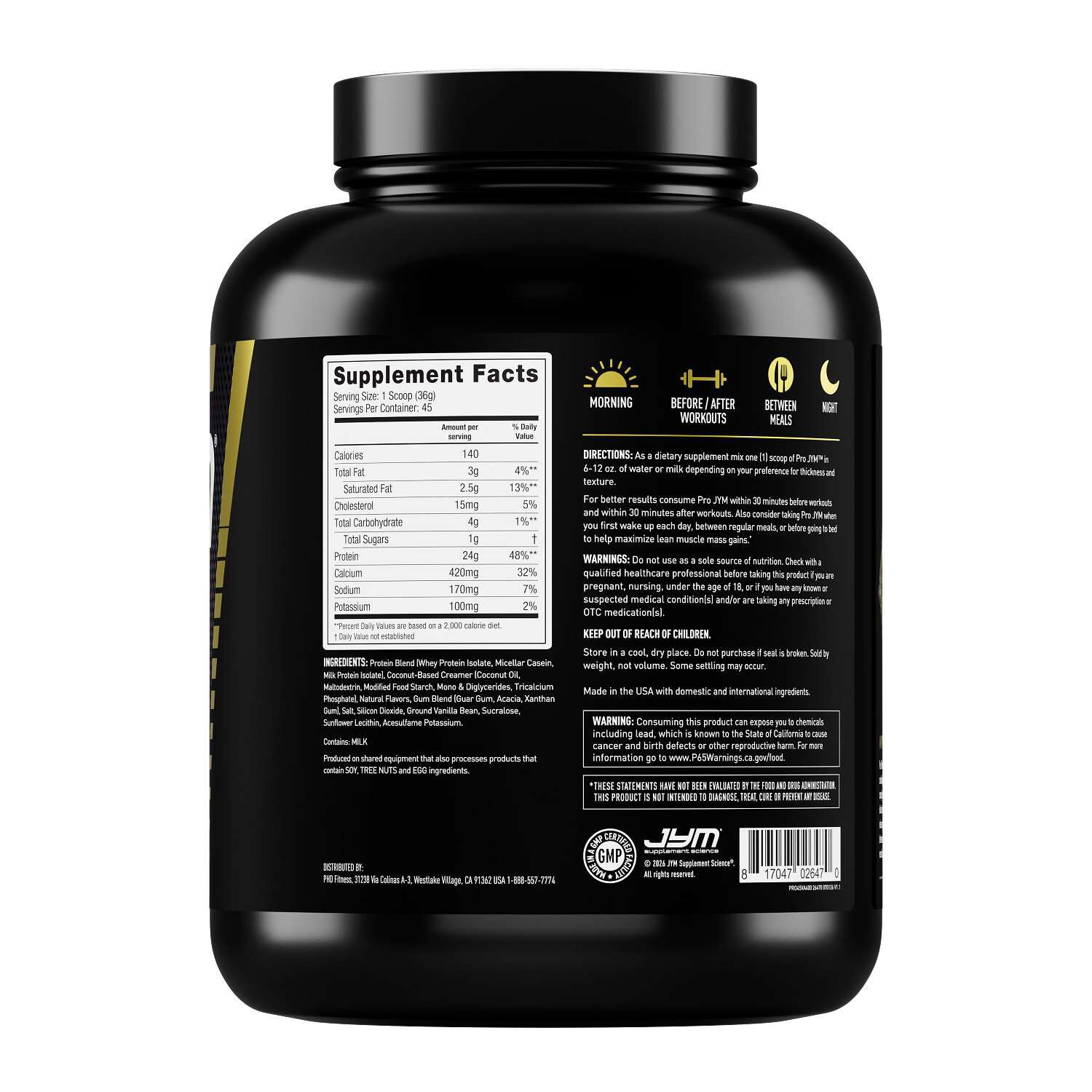 Pro Jym Protein - Tahitian Vanilla (45 Servings)