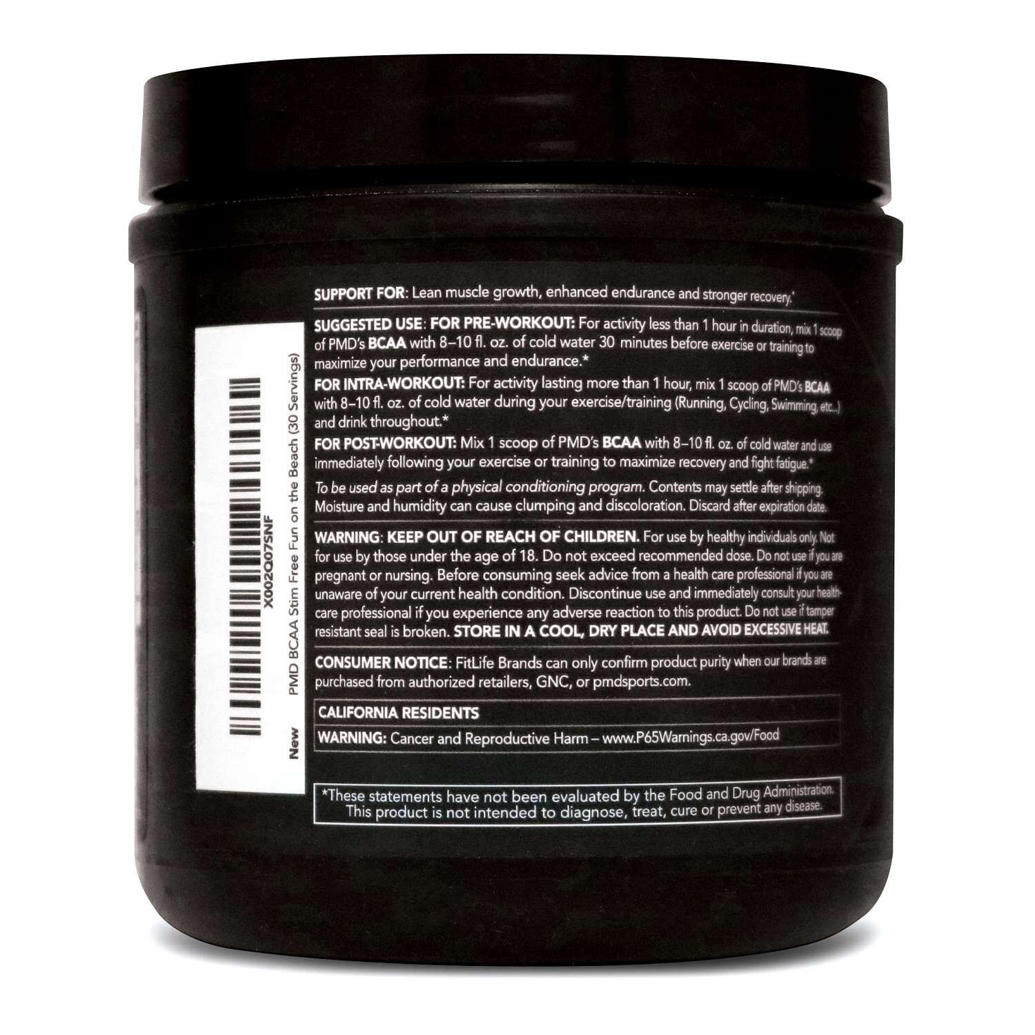 PMD&reg; BCAA Stim Free - Fun On The Beach (30 Servings)