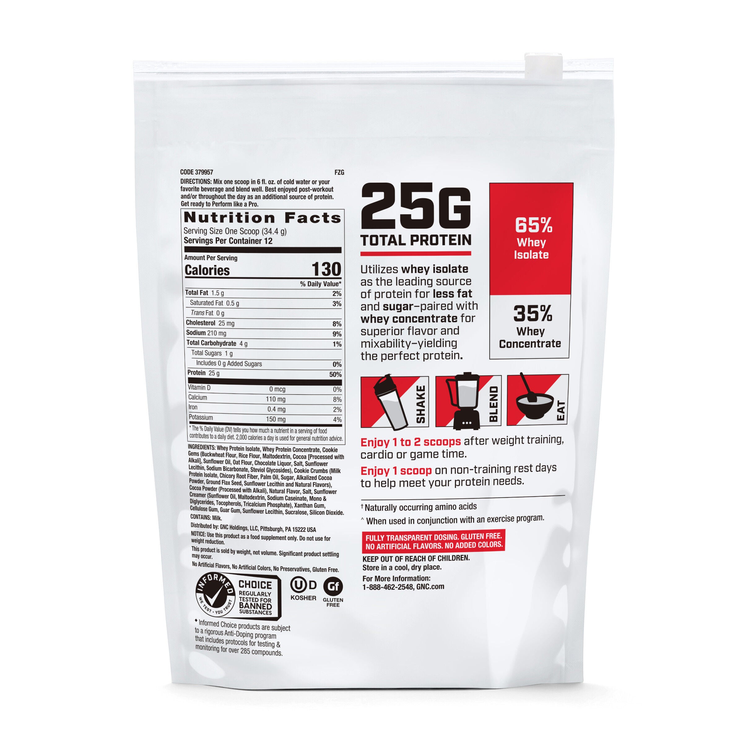 100% Whey 2.0 - Cookies &amp; Cream (12 Servings)  | GNC