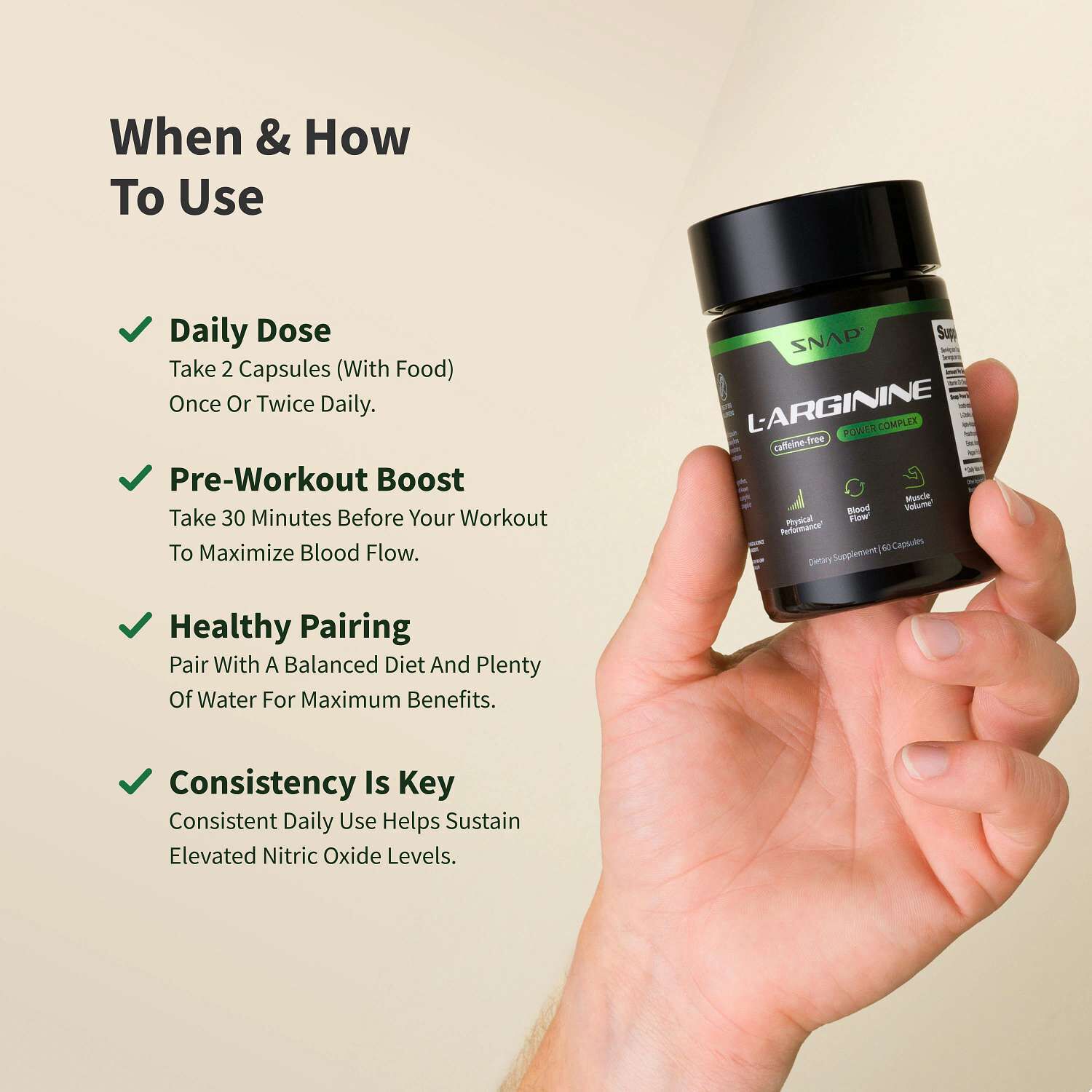 L-Arginine Power Complex - 60 Capsules (30 Servings)