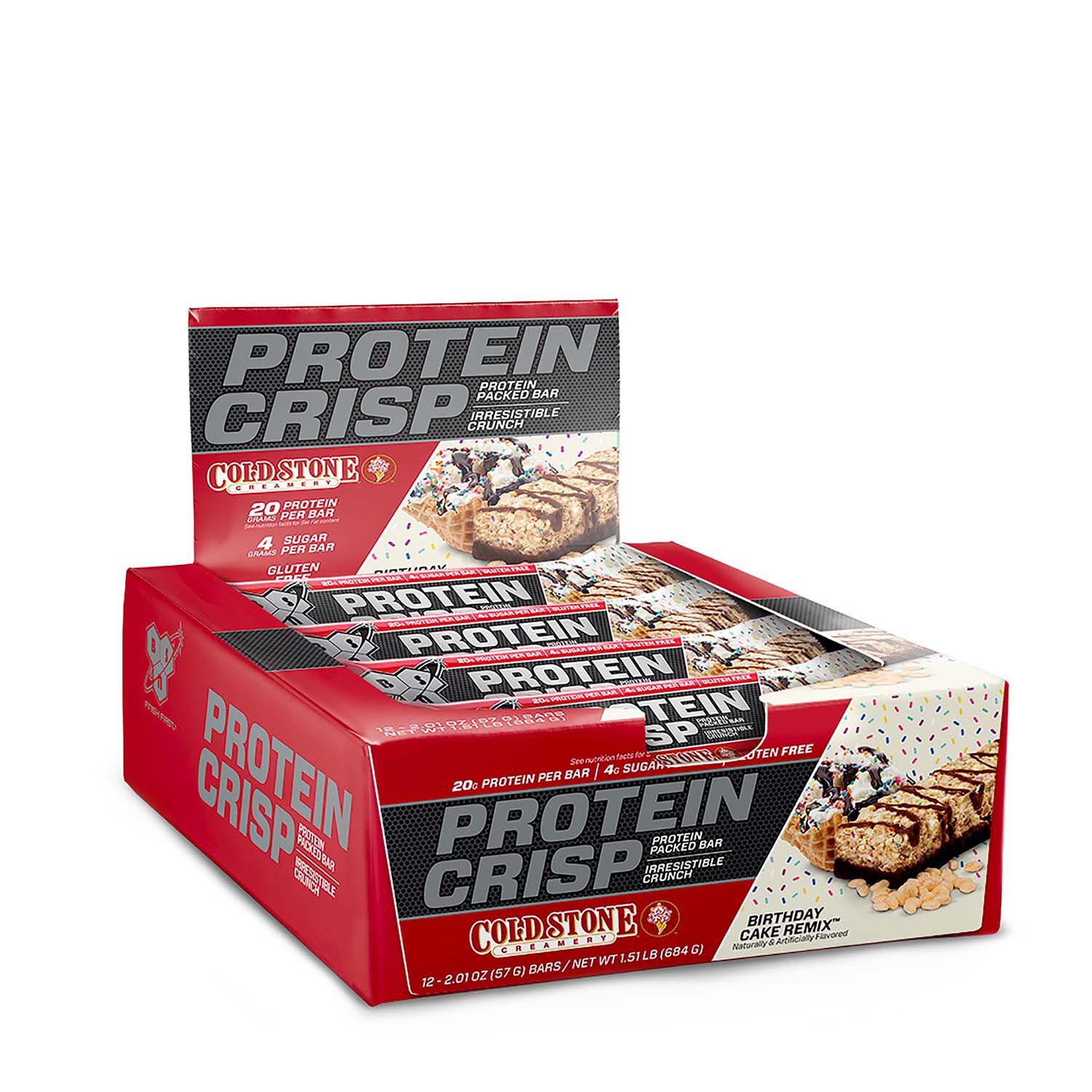 Bsn Protein Crisp Bar Birthday Cake Remix 12 Bars Gnc