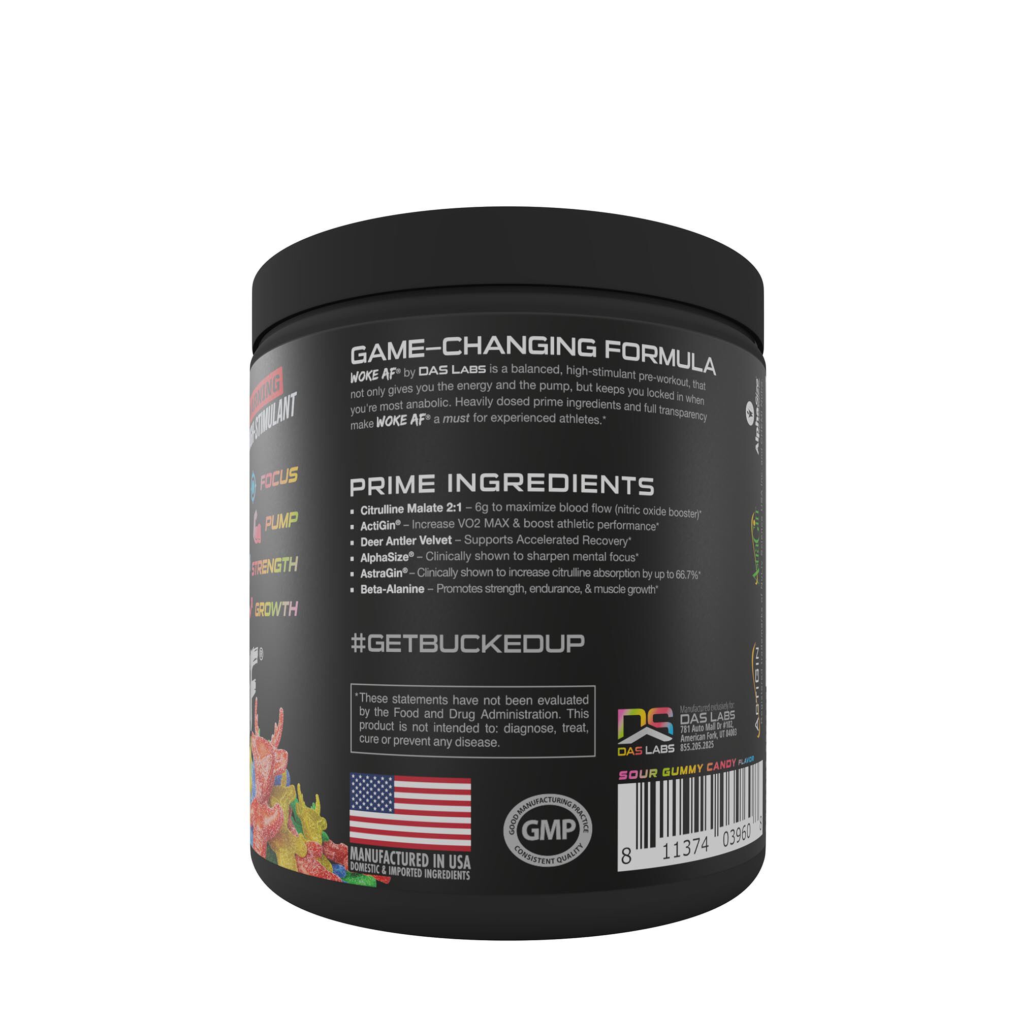 Woke AF&trade; Nootropic Preworkout - Sour Bucks (30 Servings)