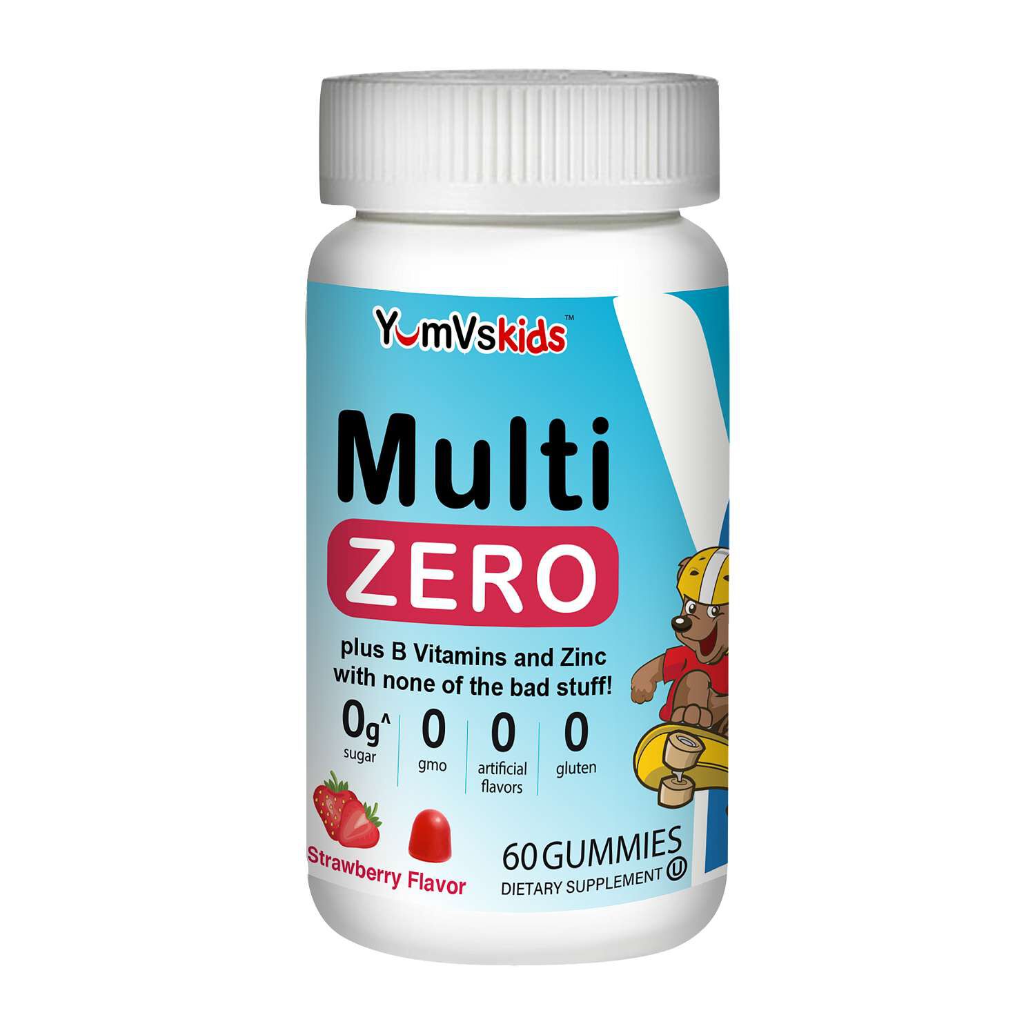 Multi Zero Kids Gummy - Strawberry - 60 Gummies (60 Servings)