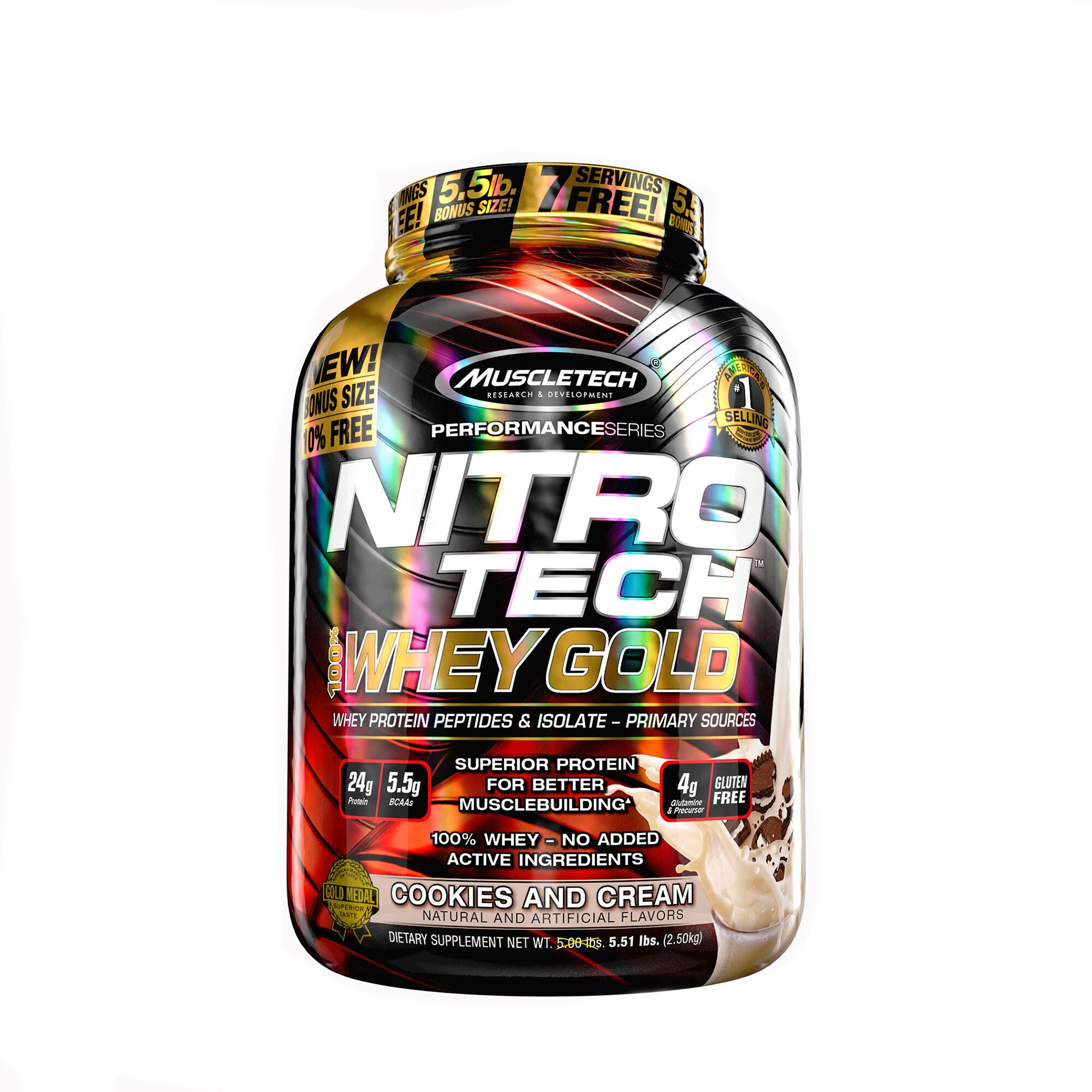 Muscletech Nitro Tech 100 Whey Gold Cookies And Cream Gnc