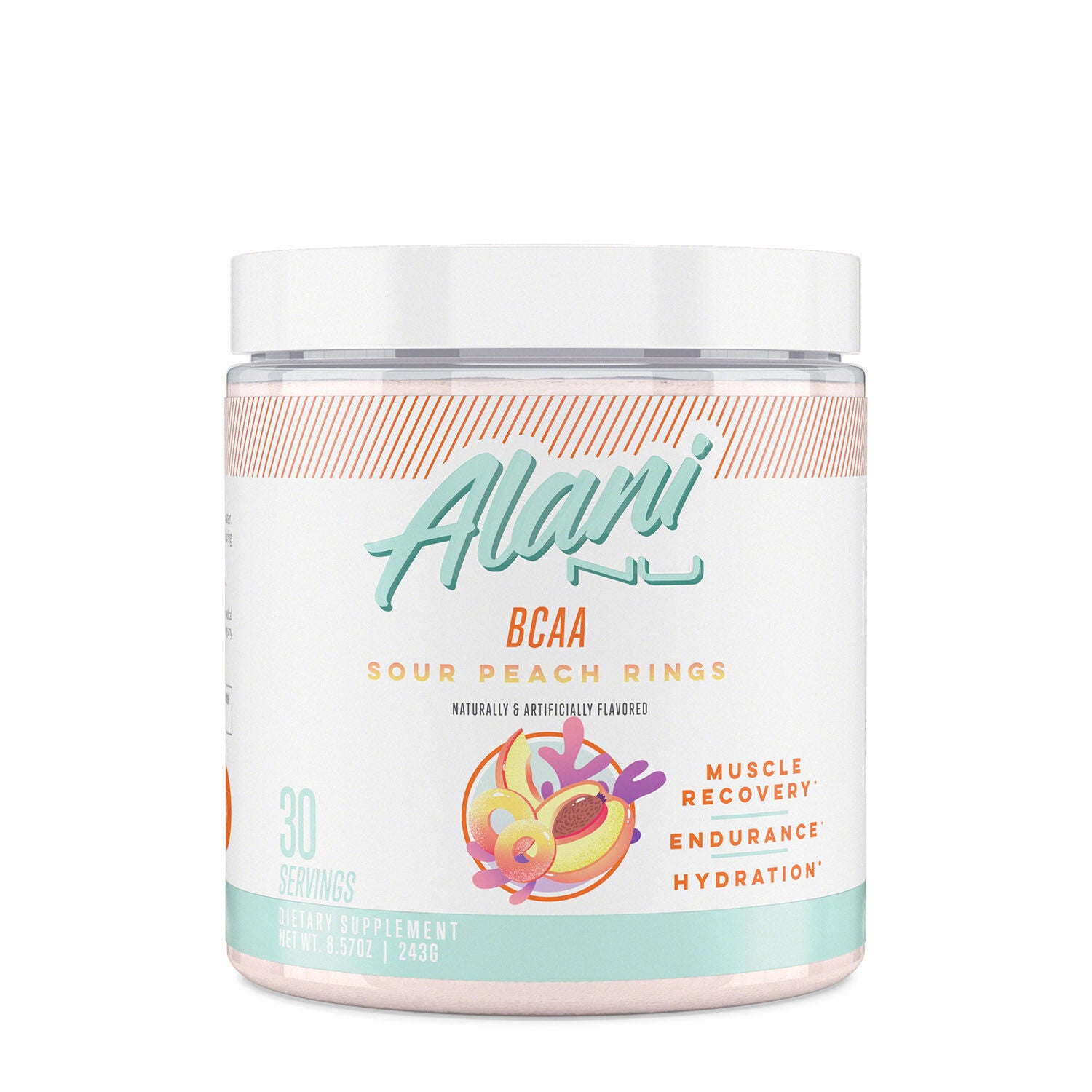 Alani Nu Bcaa Powder Sour Peach Rings Flavored Gnc