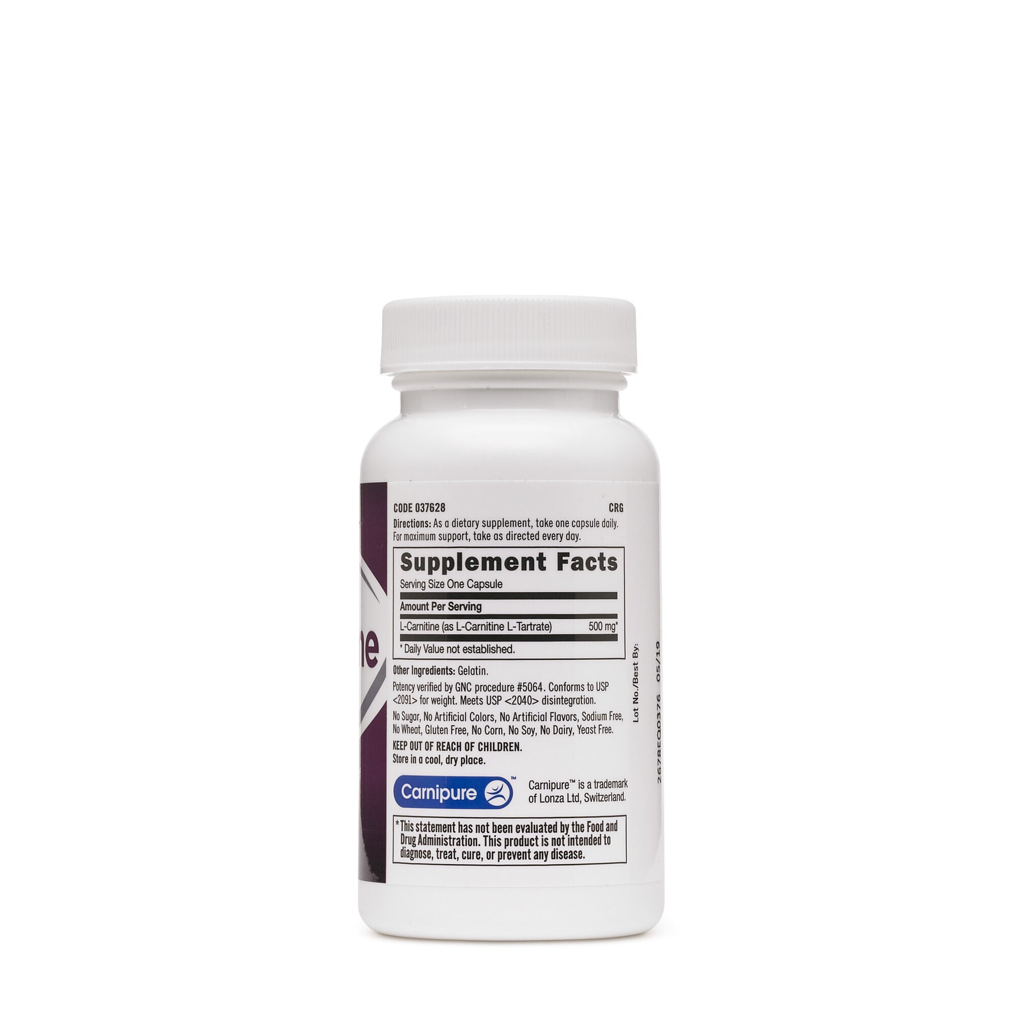 GNC LCarnitine 500mg 60 Count
