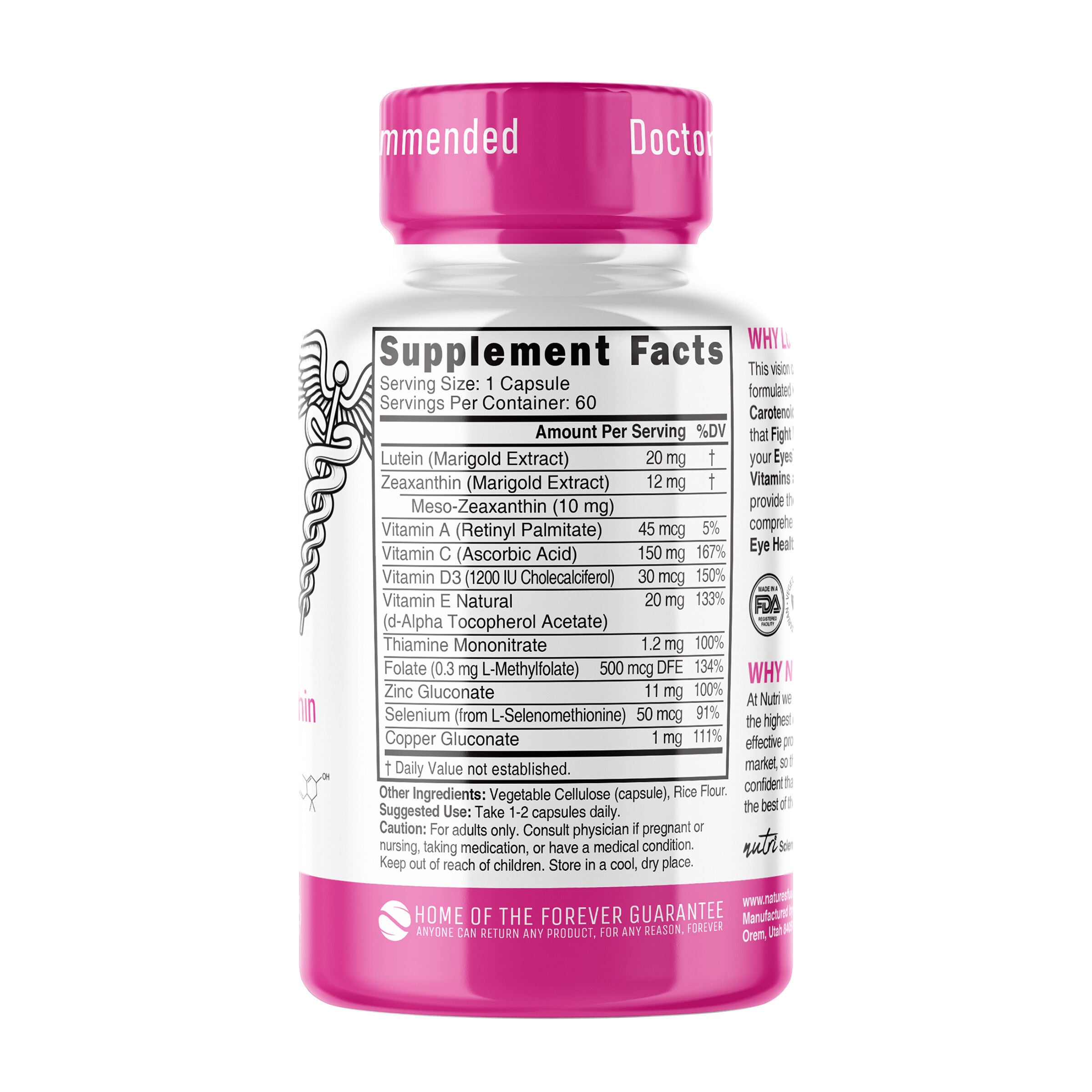 Lutein & Zeaxanthin+ 20/12mg - 60 Capsules (60 Servings)