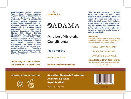 Zion Health Ancient Minerals Conditioner Geranium Rose Gnc