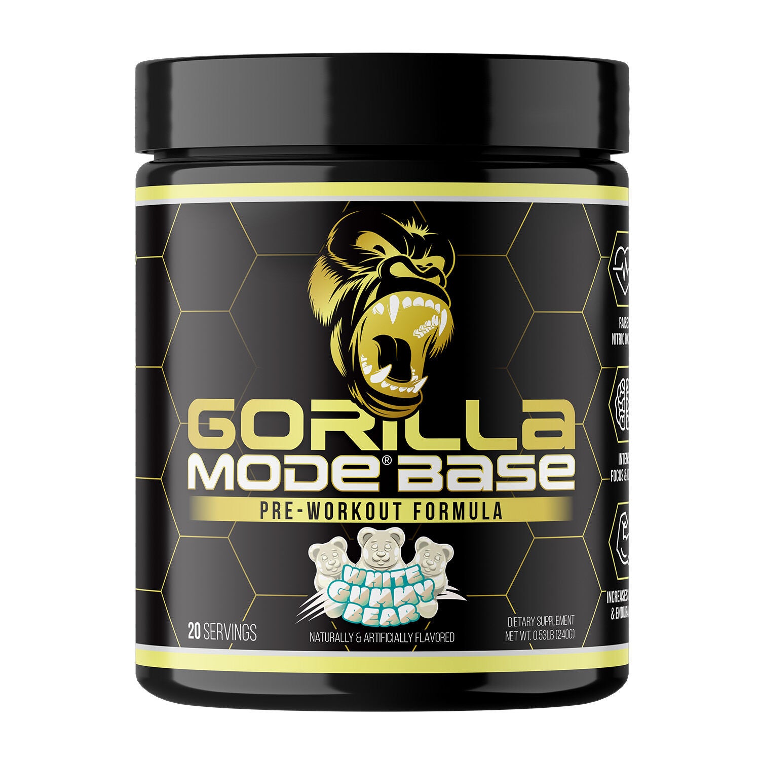 Gorilla Mode Base Pre-Workout Formula - White Gummy Bear (20 Servings)  | GNC