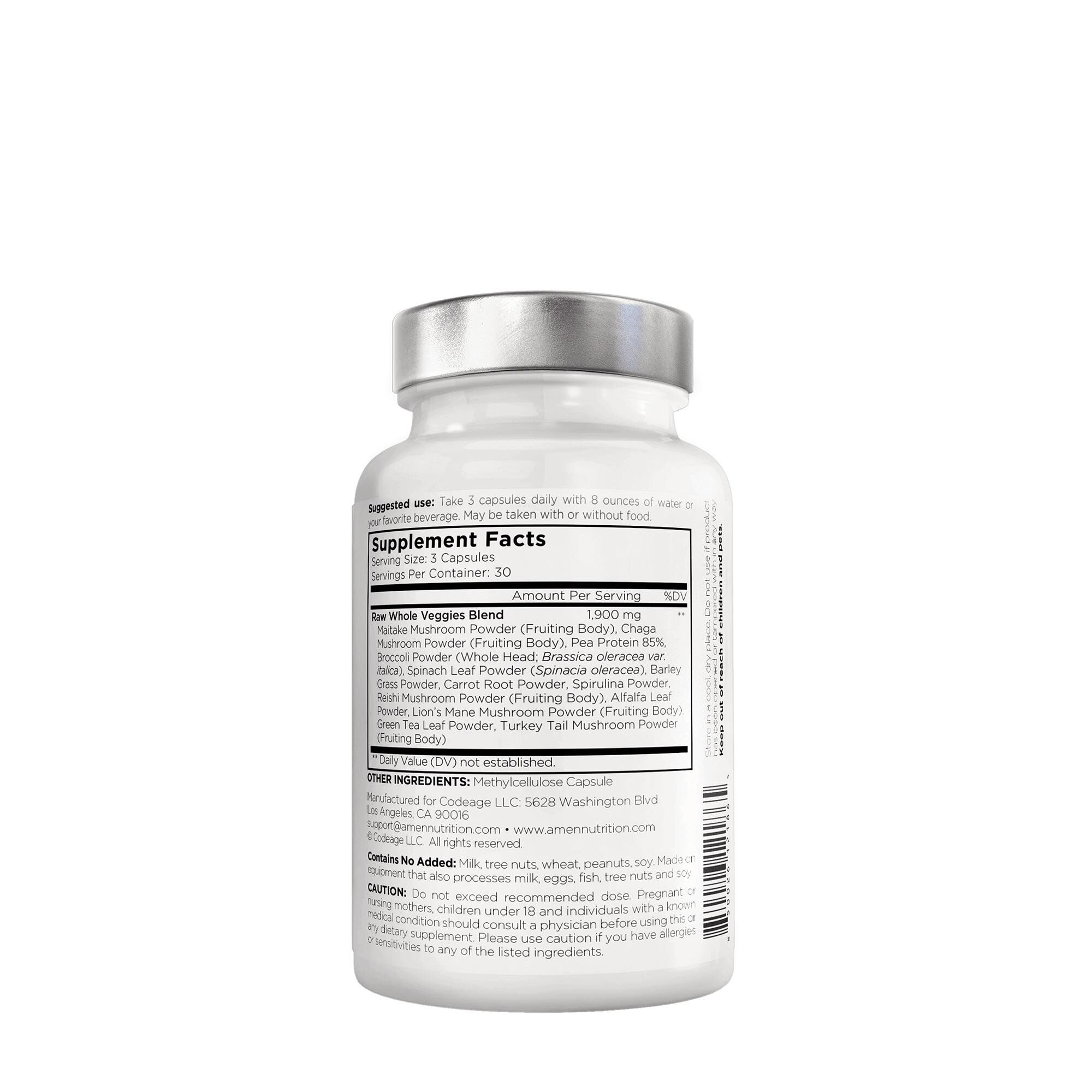 Amen Super Greens Complex Formula - Greens - 90 Capsules (30 Servings)