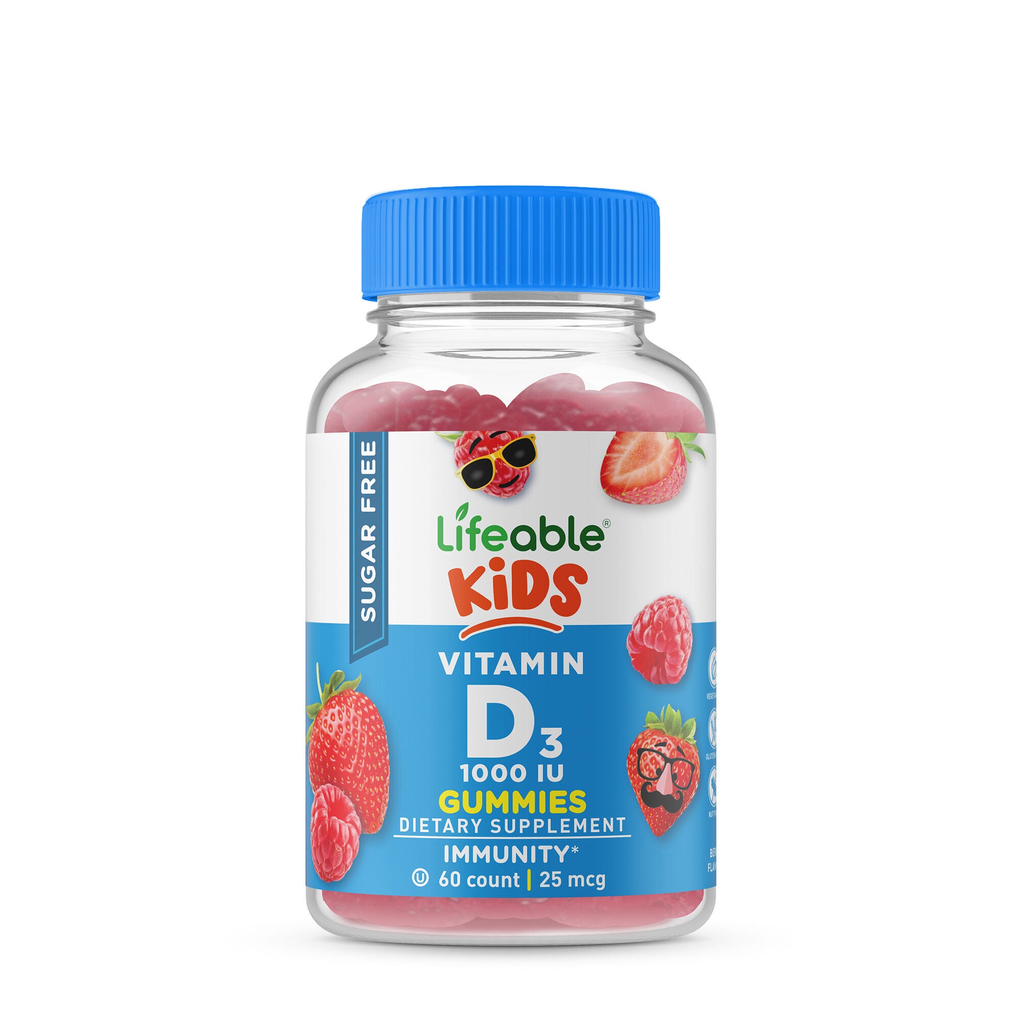 Lifeable Sugar Free Kids Vitamin D3 1000Iu - 60 Gummies (60 Servings)