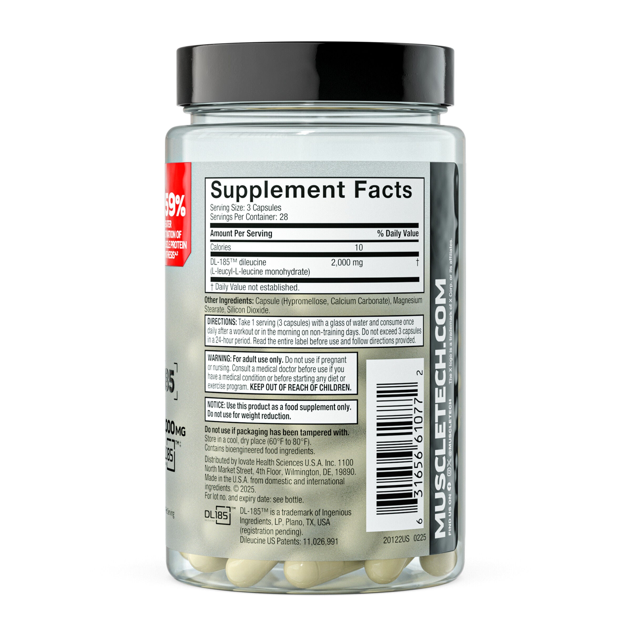 Leucine Peptide 185 - 84 Capsules (28 Servings)