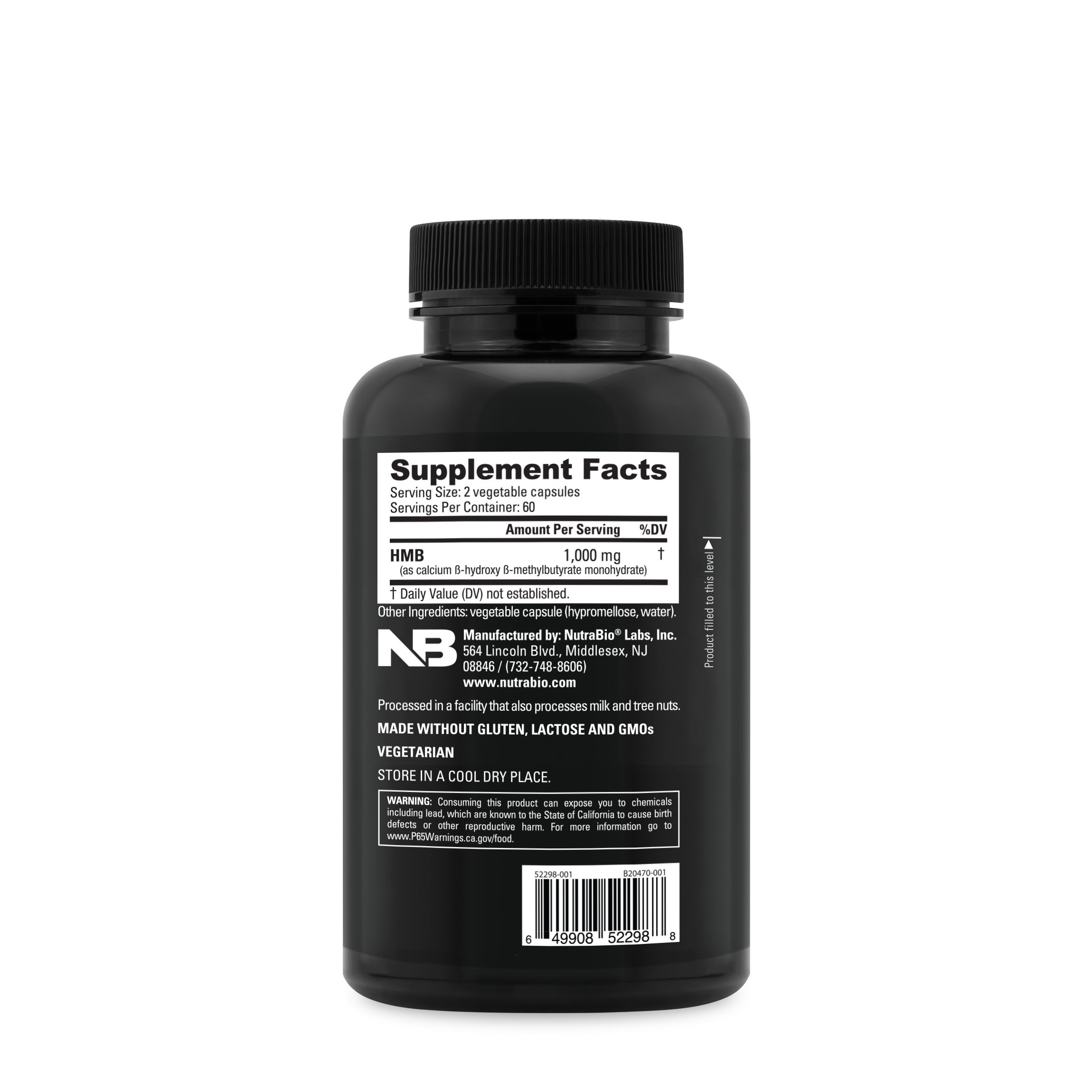 NutraBio - HMB Strength & Recovery Support - 120 Capsules (60