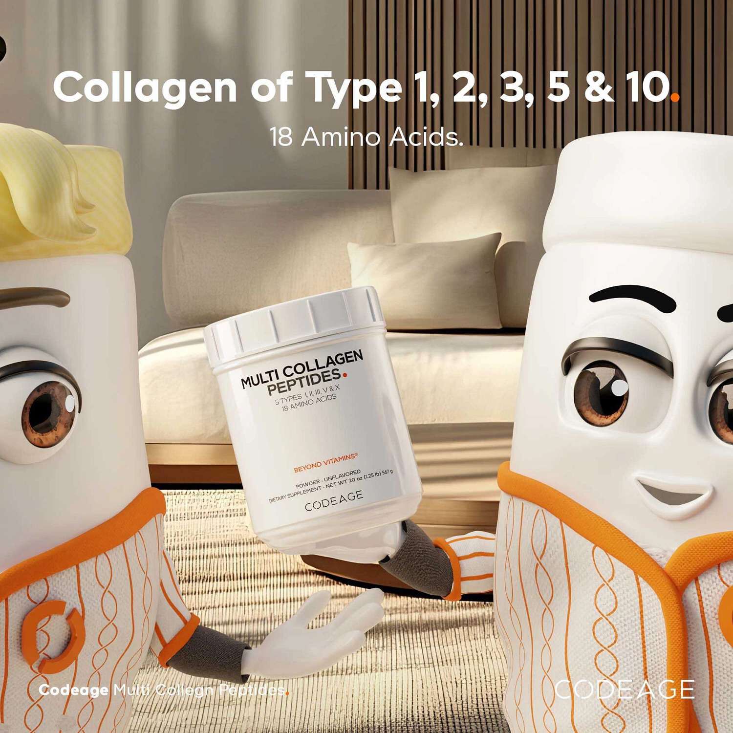 Hydrolyzed Multi Collagen Peptides Powder Type I - II - III - V and X - 20 oz. (63 Servings)  | GNC