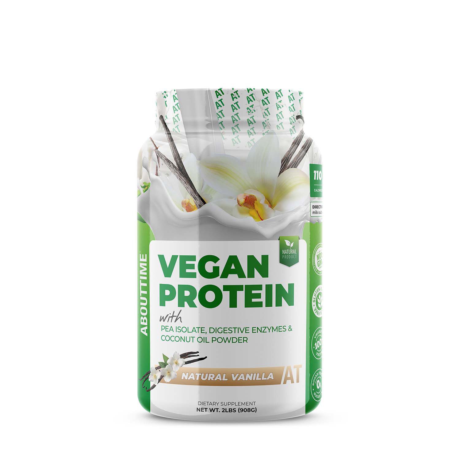 Abouttime Vegan Protein Natural Vanilla Gnc