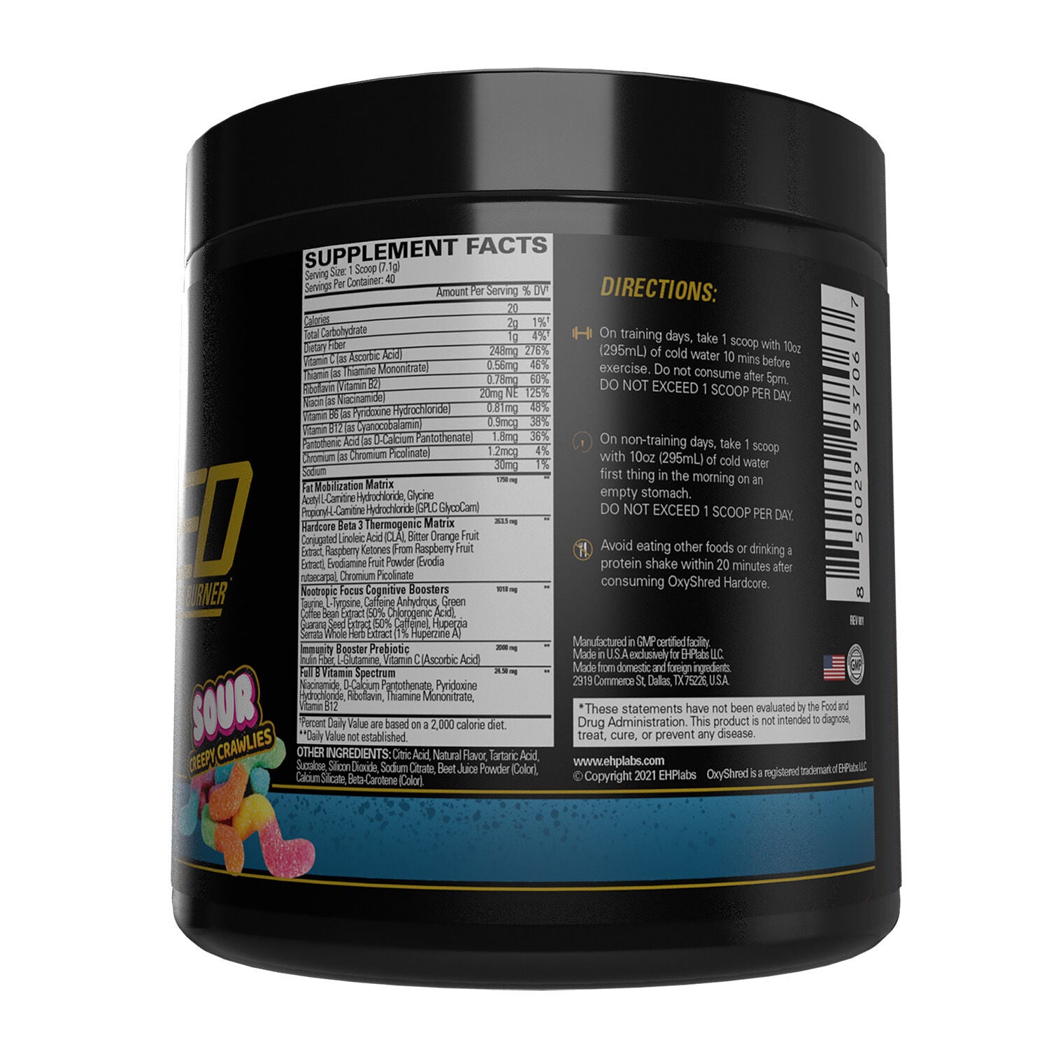 OxyShred Hardcore - Sour Creepy Crawlies - 10.02oz (40 Servings)