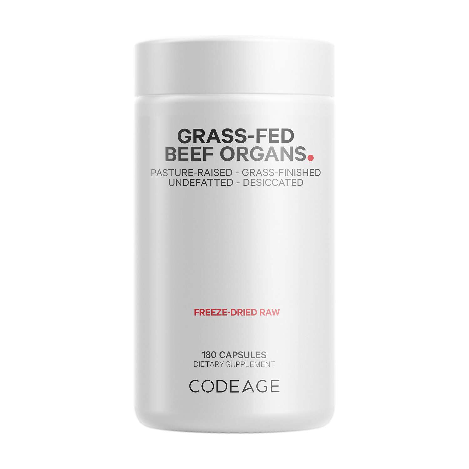 Grass-Fed Beef Organs - 180 Capsules (30 Servings)  | GNC