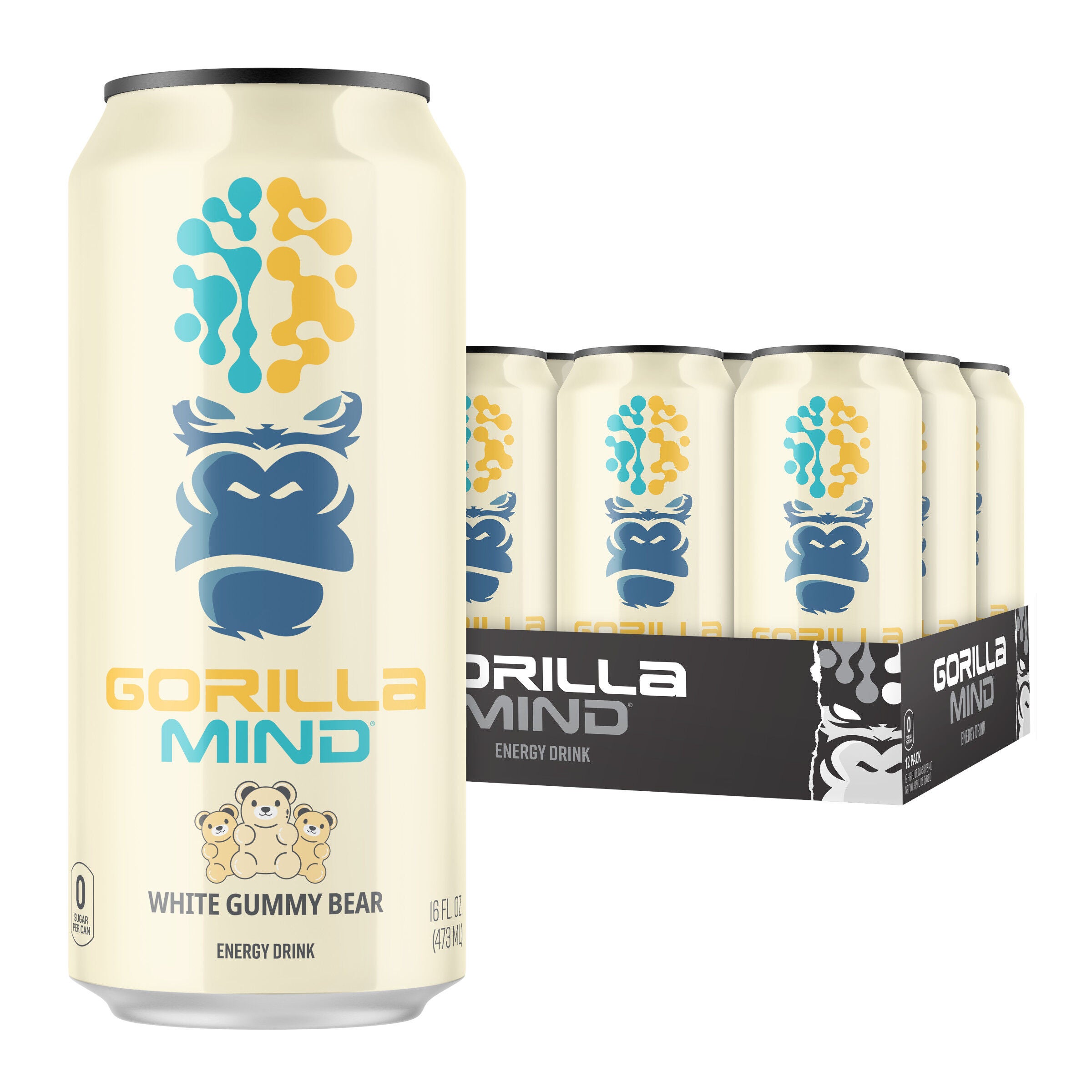 Energy Drink - White Gummy Bear - 16 oz. (12 Cans)  | GNC