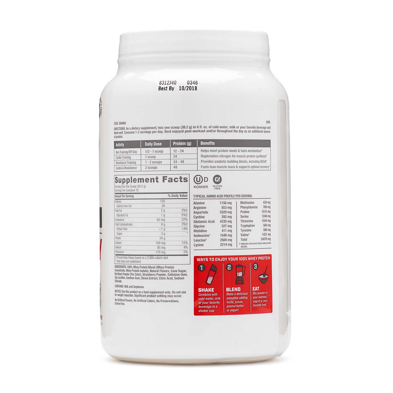 GNC Pro Performance 100 Whey Protein Natural Strawberry 2.11 lbs