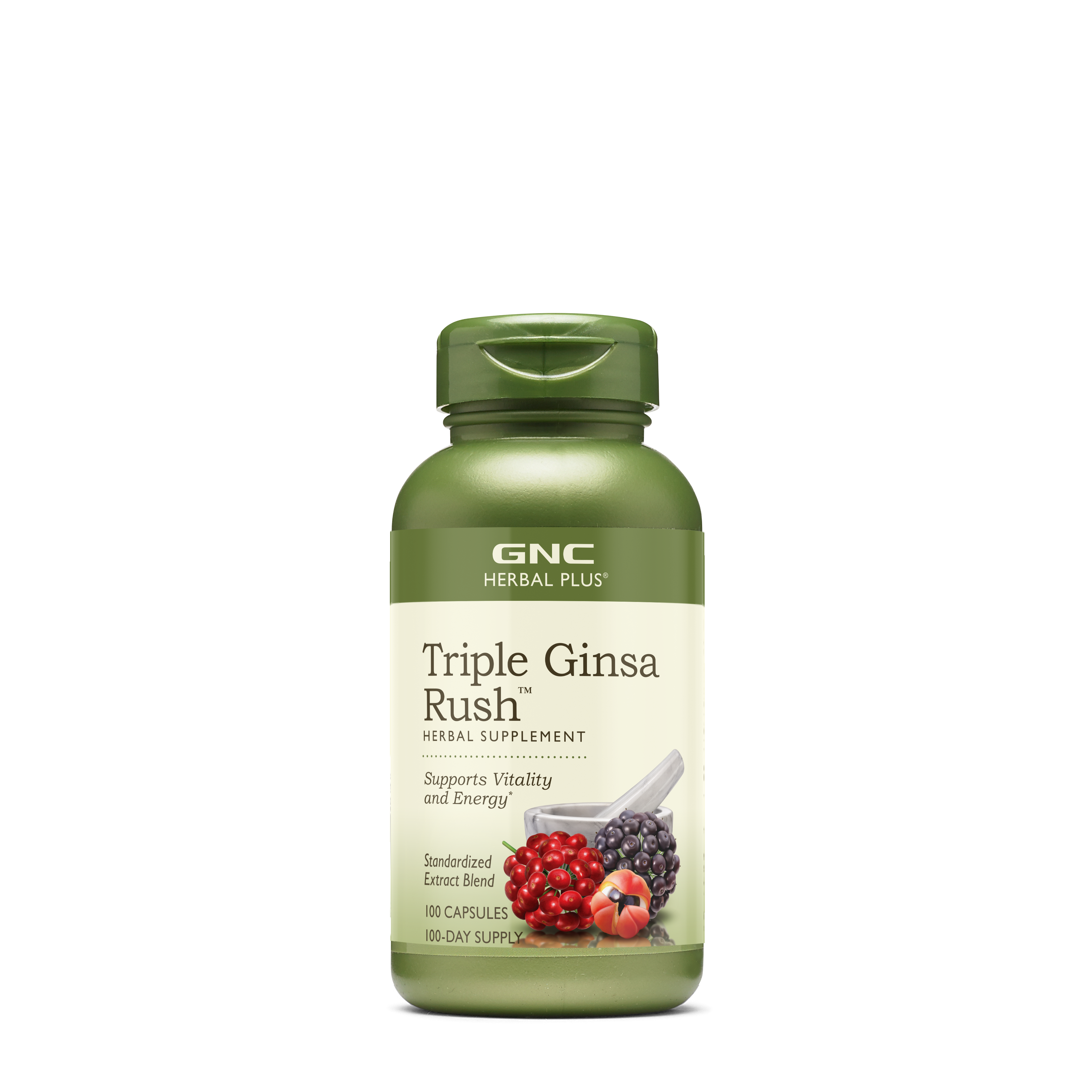 GNC Herbal Plus Triple Ginsa Rush - 100 Capsules (100 Servings)