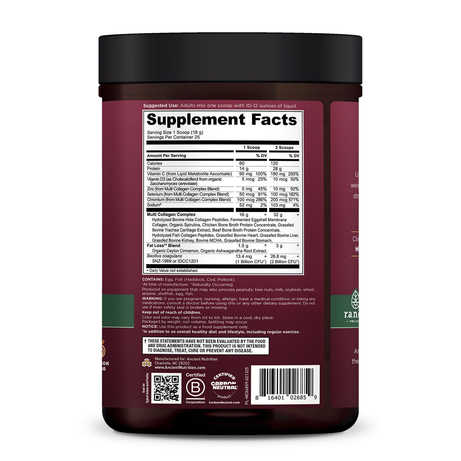 Ancient Nutrition Multi Collagen Advanced (25 Servings) | GNC