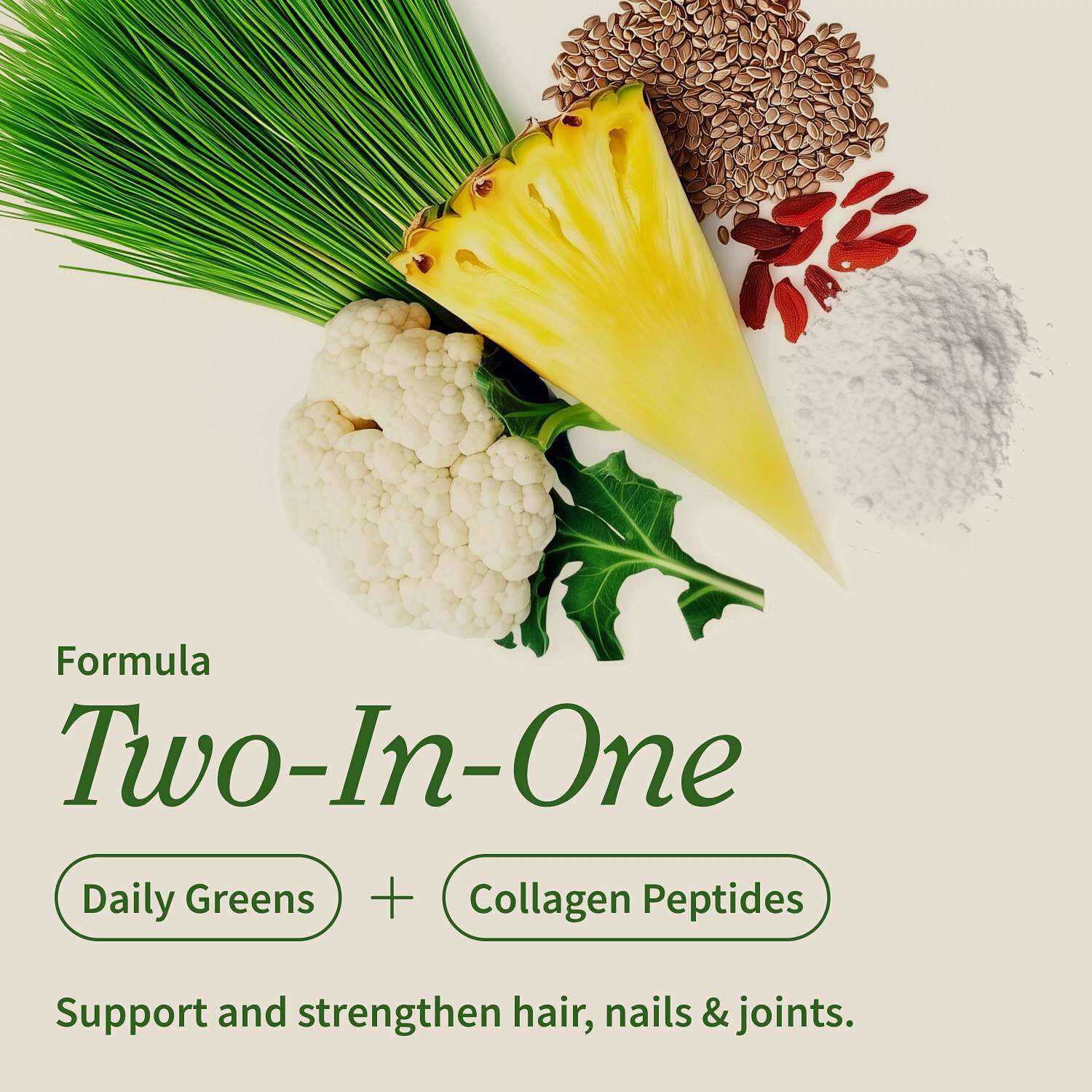 Collagen Peptides + Super Greens Dietary Supplement - 11.34 oz. (30 Servings)