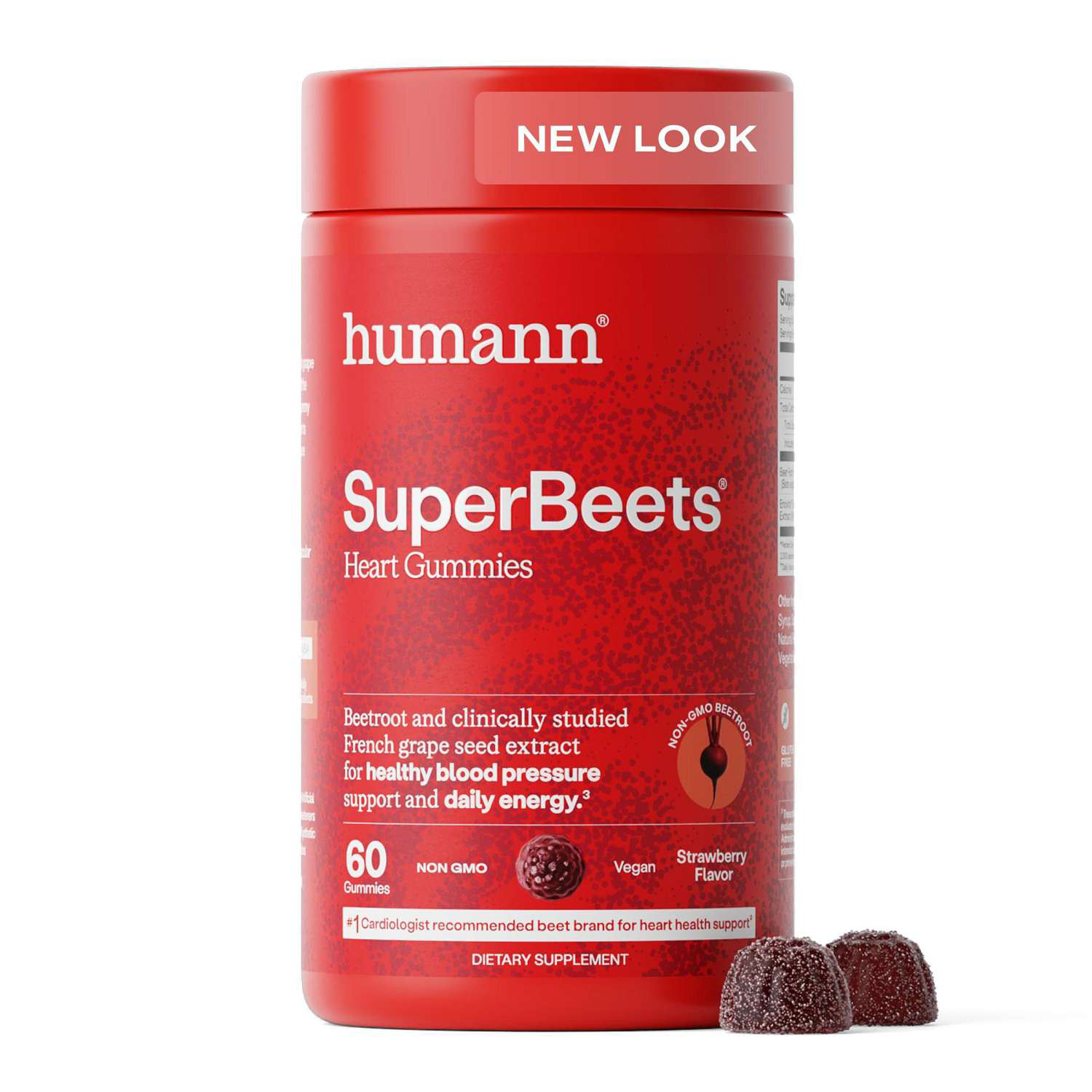 SuperBeets Blood Pressure Support - Strawberry - 60 Gummies (30 Servings)