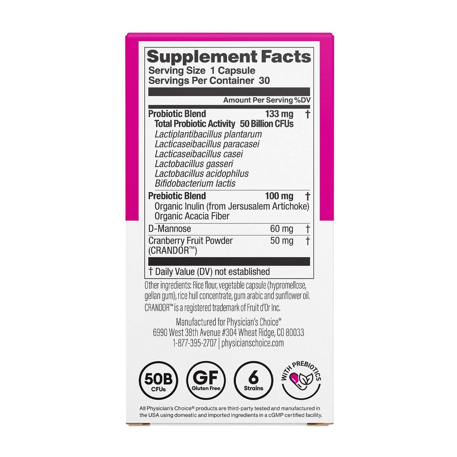 Women's Probiotic - 50 Billion CFUs - 30 Capsules (30 Servings)