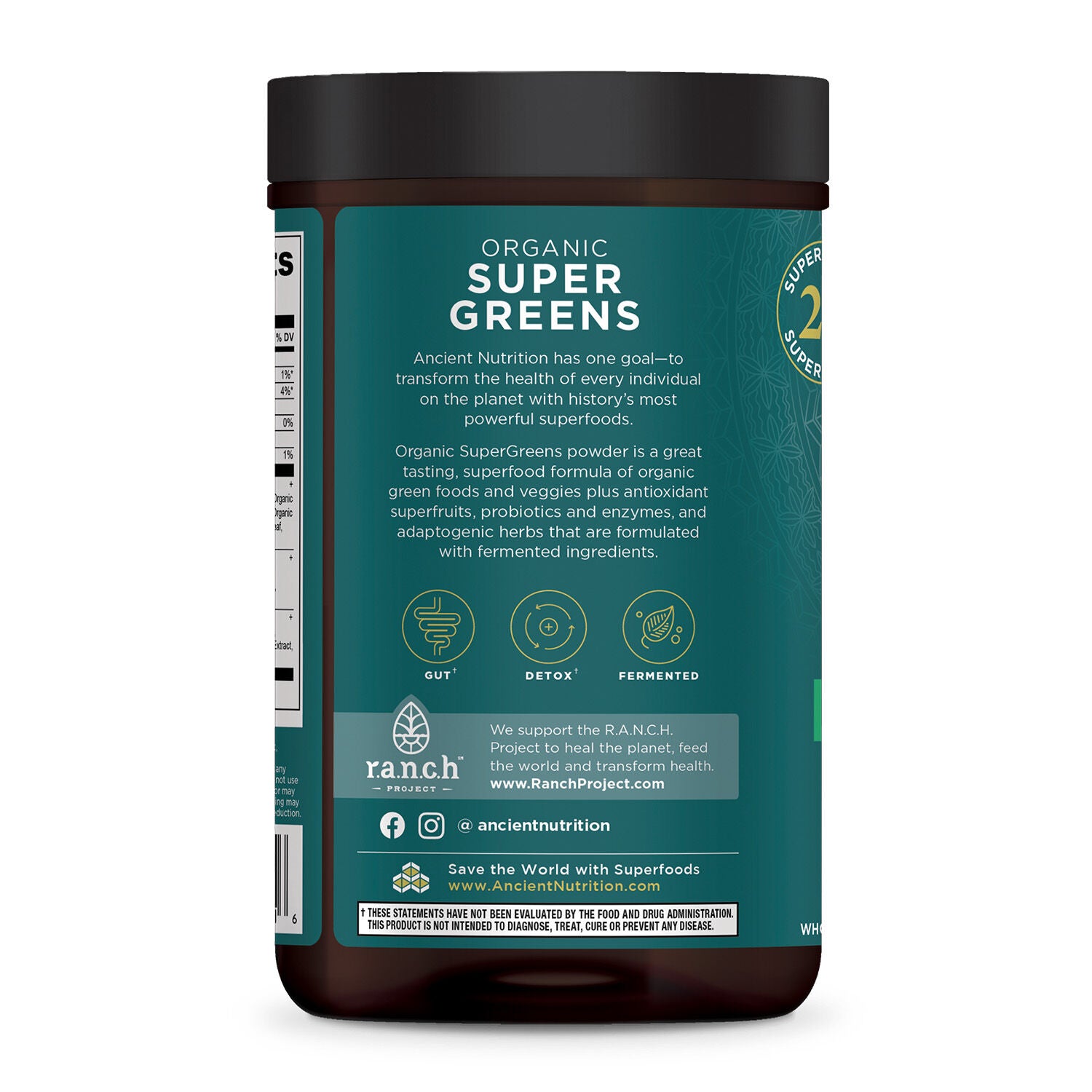 Ancient Nutrition Super Greens Side