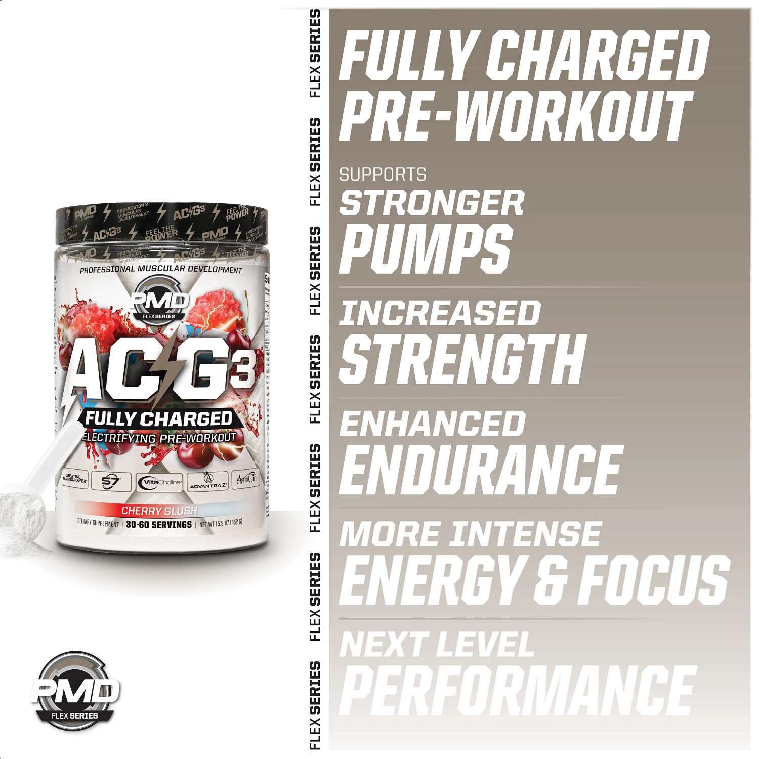 ACG3 Fully Charged Pre-Workout - Cherry Slush (30-60 Servings)