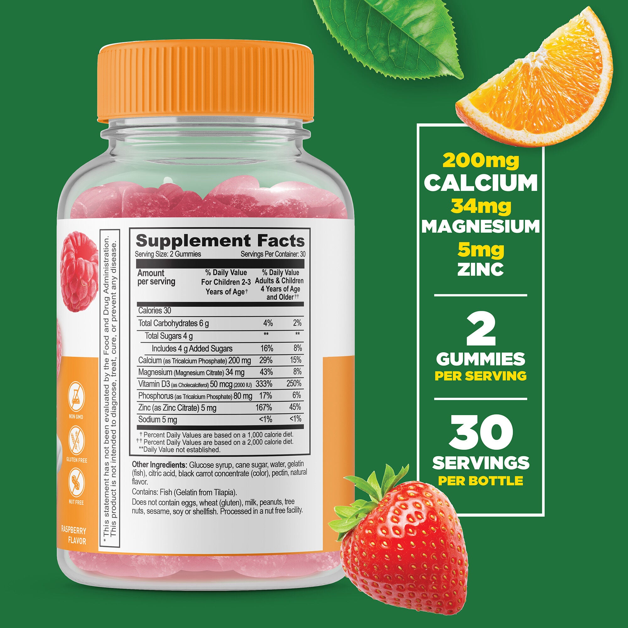 Kids Calcium Magnesium and Zinc - 60 Gummies (30 Servings)  | GNC