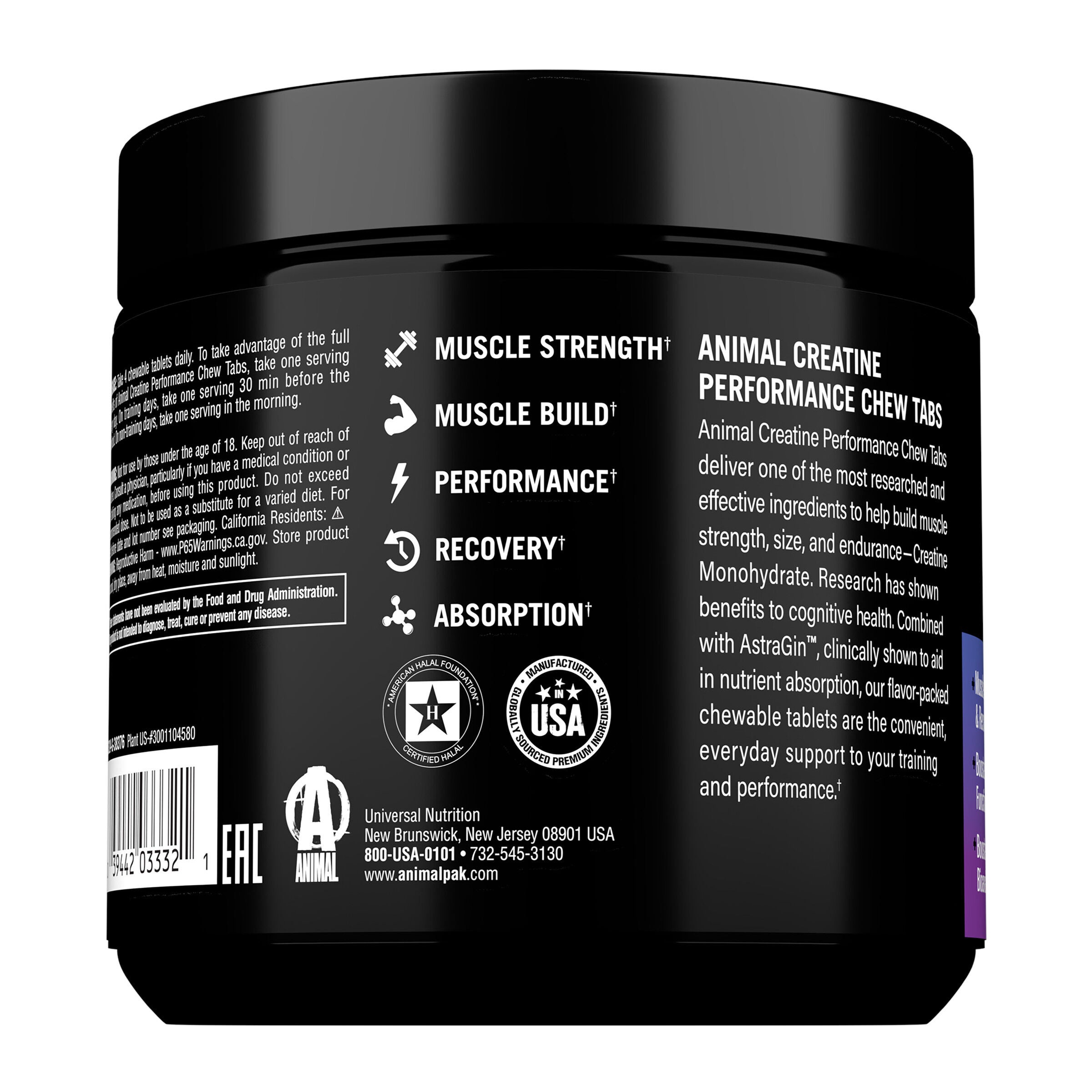 Animal Creatine Chews - Grape - 120 Chewable Tablets (30 Servings)