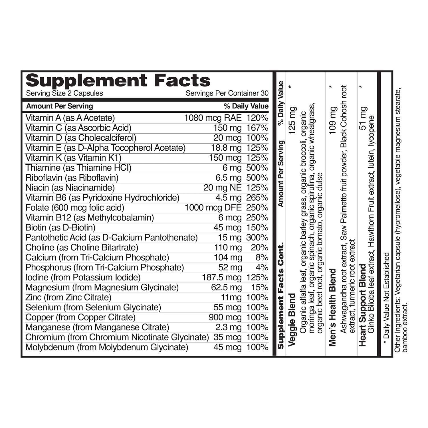 Men's Daily Multi Vitamin - 60 Capsules (30 Servings)  | GNC