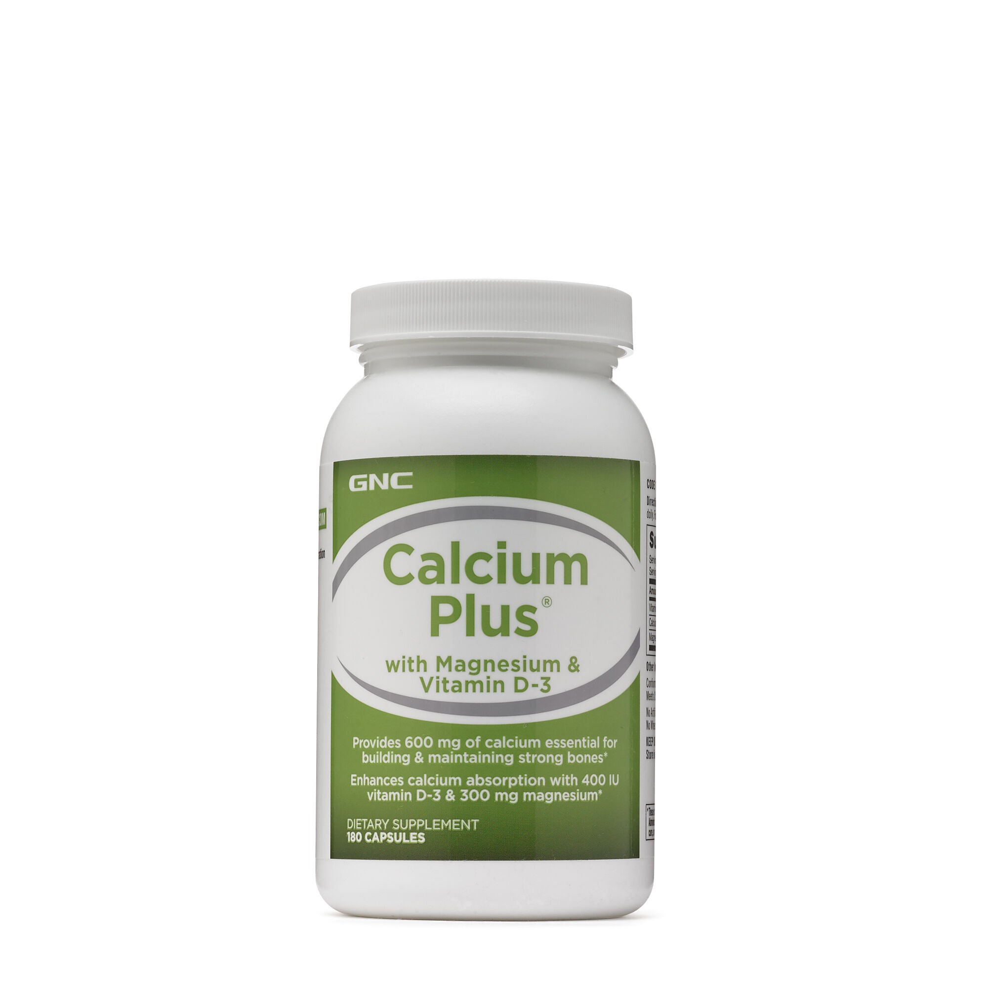 Calcium Plus® with Magnesium & Vitamin D3 180 Capsules GNC