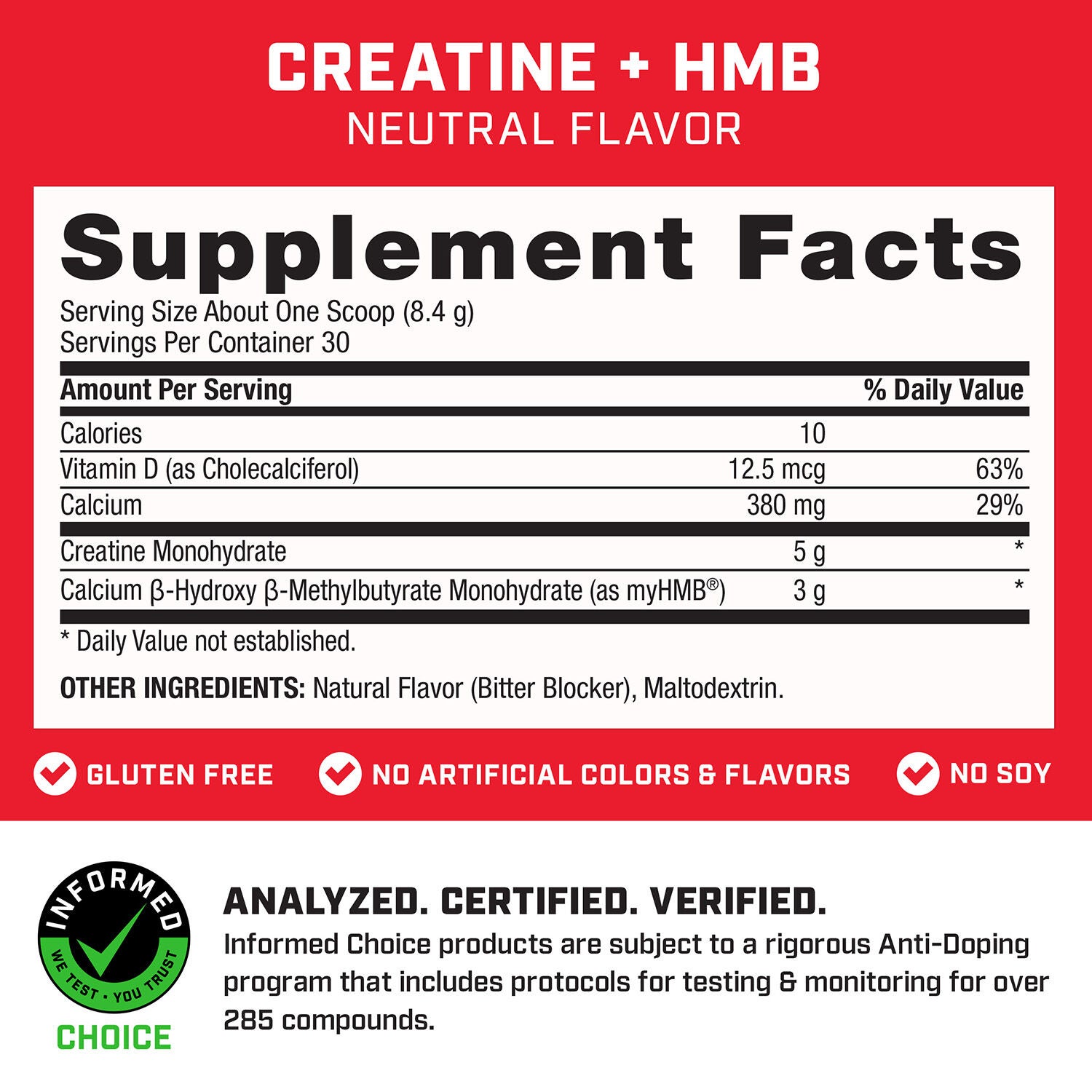 Creatine Monohydrate + HMB (30 Servings)  | GNC