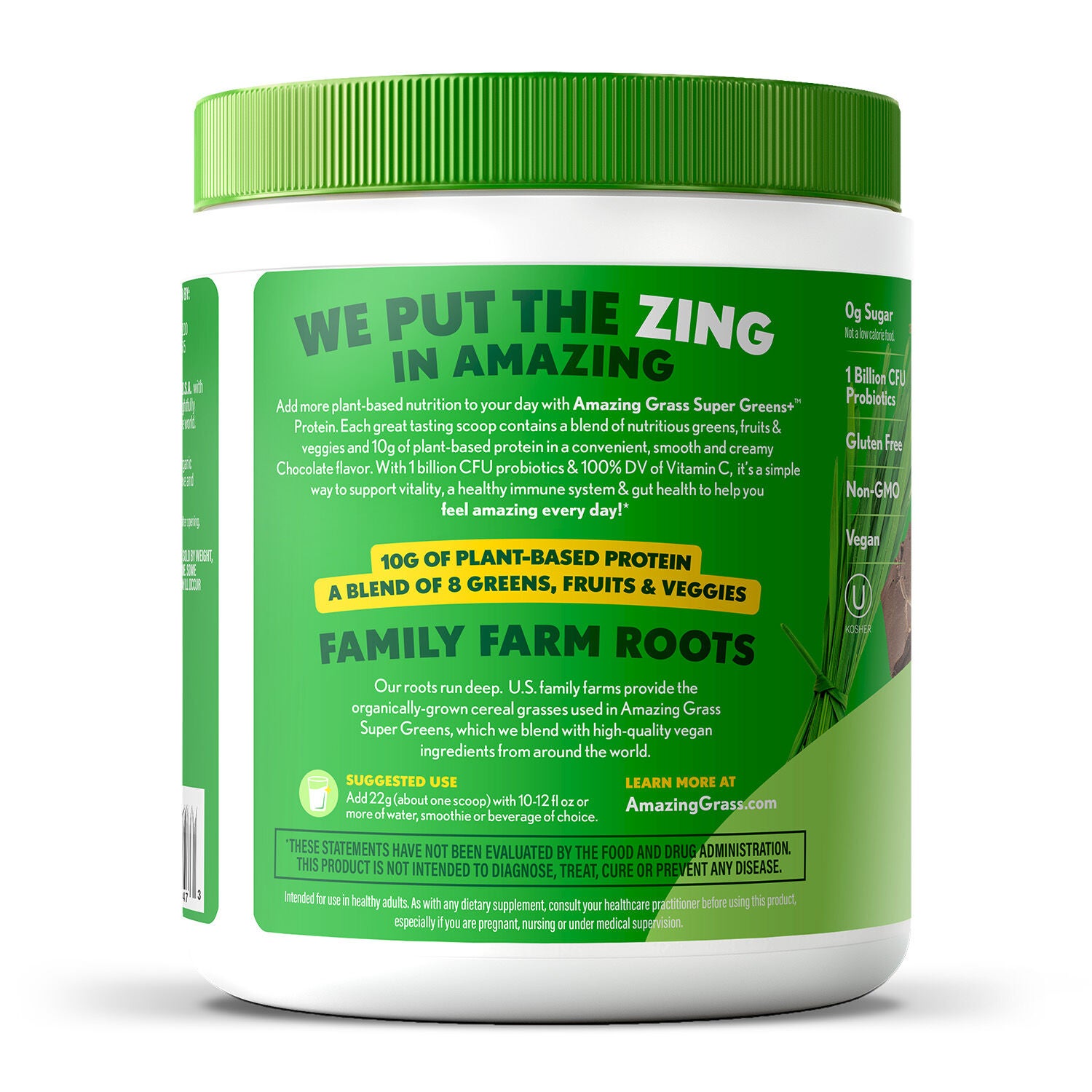 Amazing Grass Super Greens Protein Chocolate Side
