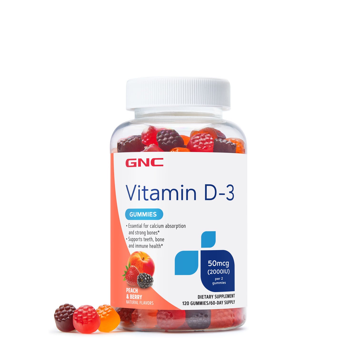 Vitamin D-3 Gummies - 120 Gummies (60 Servings)  | GNC