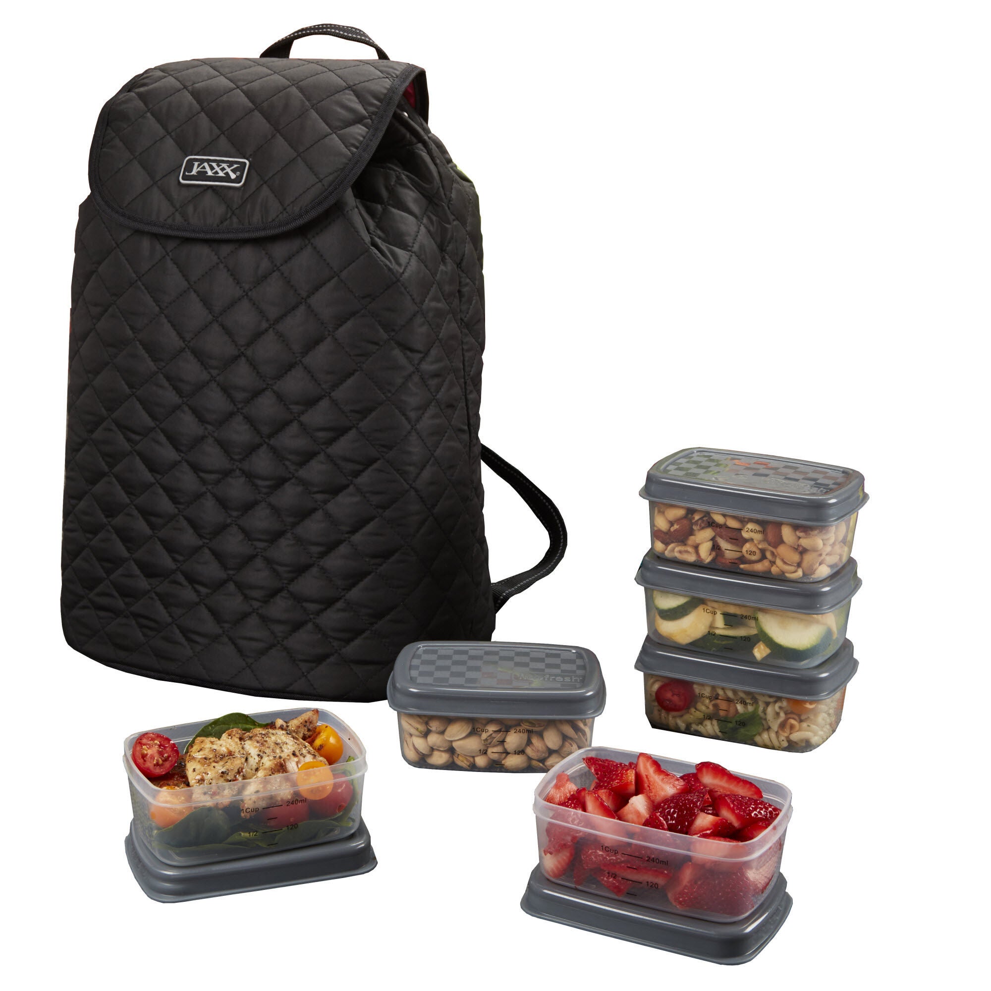 Meal Prep Bags Gnc Quilted Fitpak Meal Prep Backpack With Portion Control Container Set Gnc