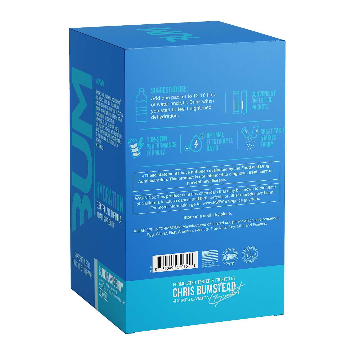 Hydration Electrolyte Formula - Blue Raspberry (20 Stick Packs)  | GNC